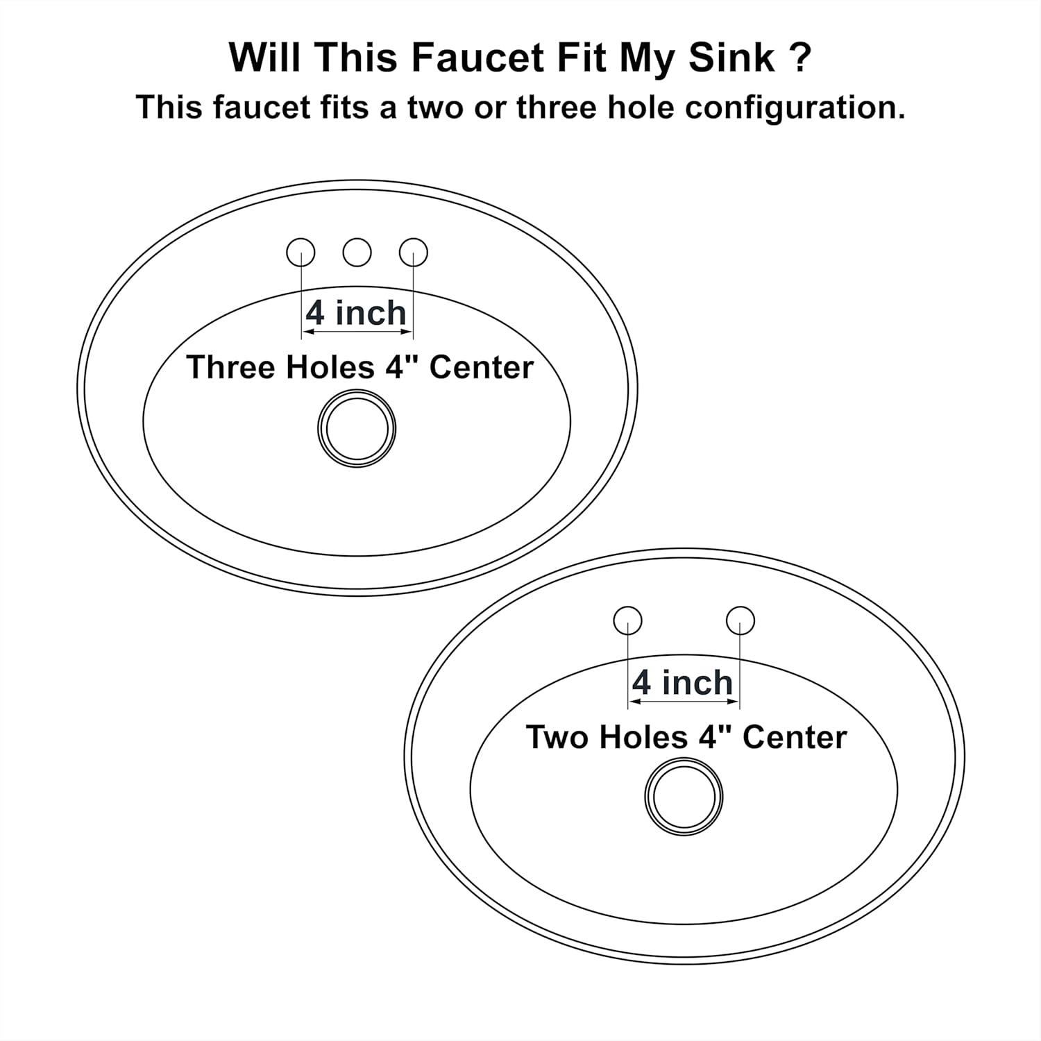 Two Handles Brushed Nickel Bathroom Faucet 3 Hole Sink Faucet with Overflow Pop up Drain, 360° Swivel Spout 4 Inch Centerset Lavatory Faucet Without Water Supply Lines,F-4501-BN