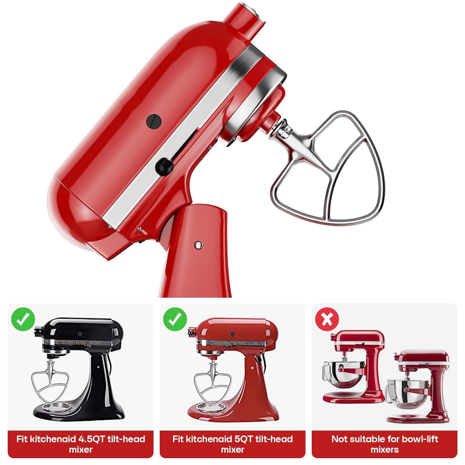 Stainless Steel Flat Beater Tilt-Stand Mixer Attachments for 4.5-5QT K45SS KSM165 KSM100 KSM95