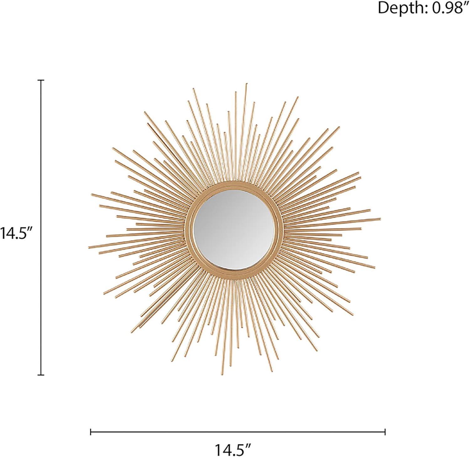 Madison Park Fiore Sunburst Wall Decor Mirror 14.5"D in Gold