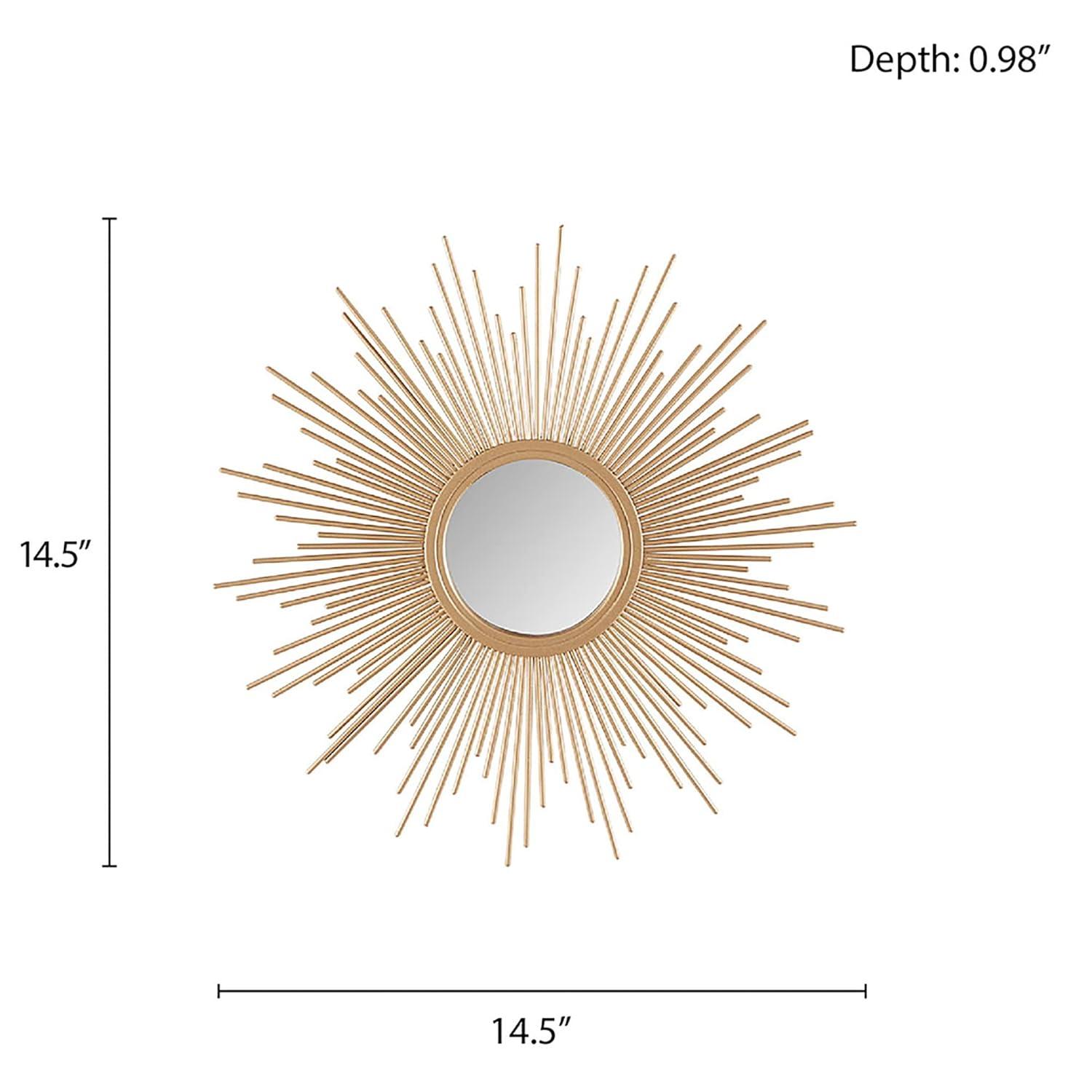 Madison Park Fiore Sunburst Wall Decor Mirror 14.5"D in Gold