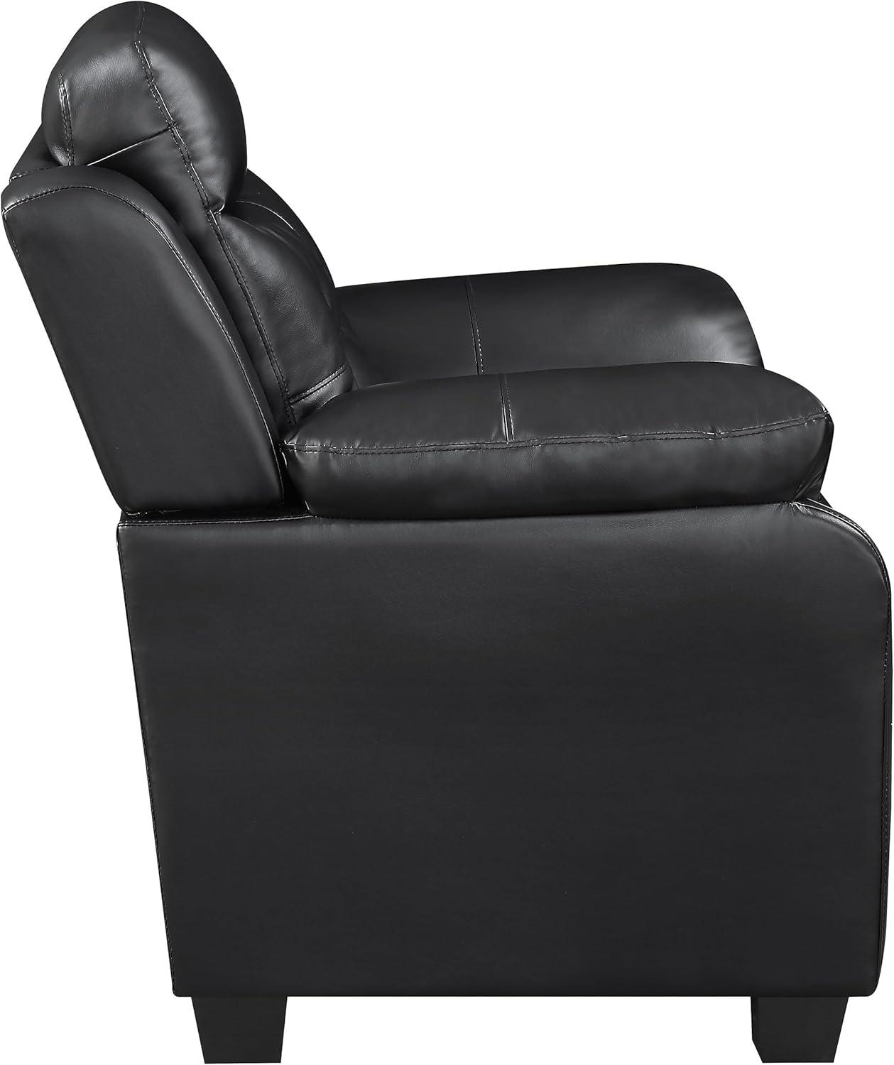 Coaster Leather Sofa Black Finish 506551