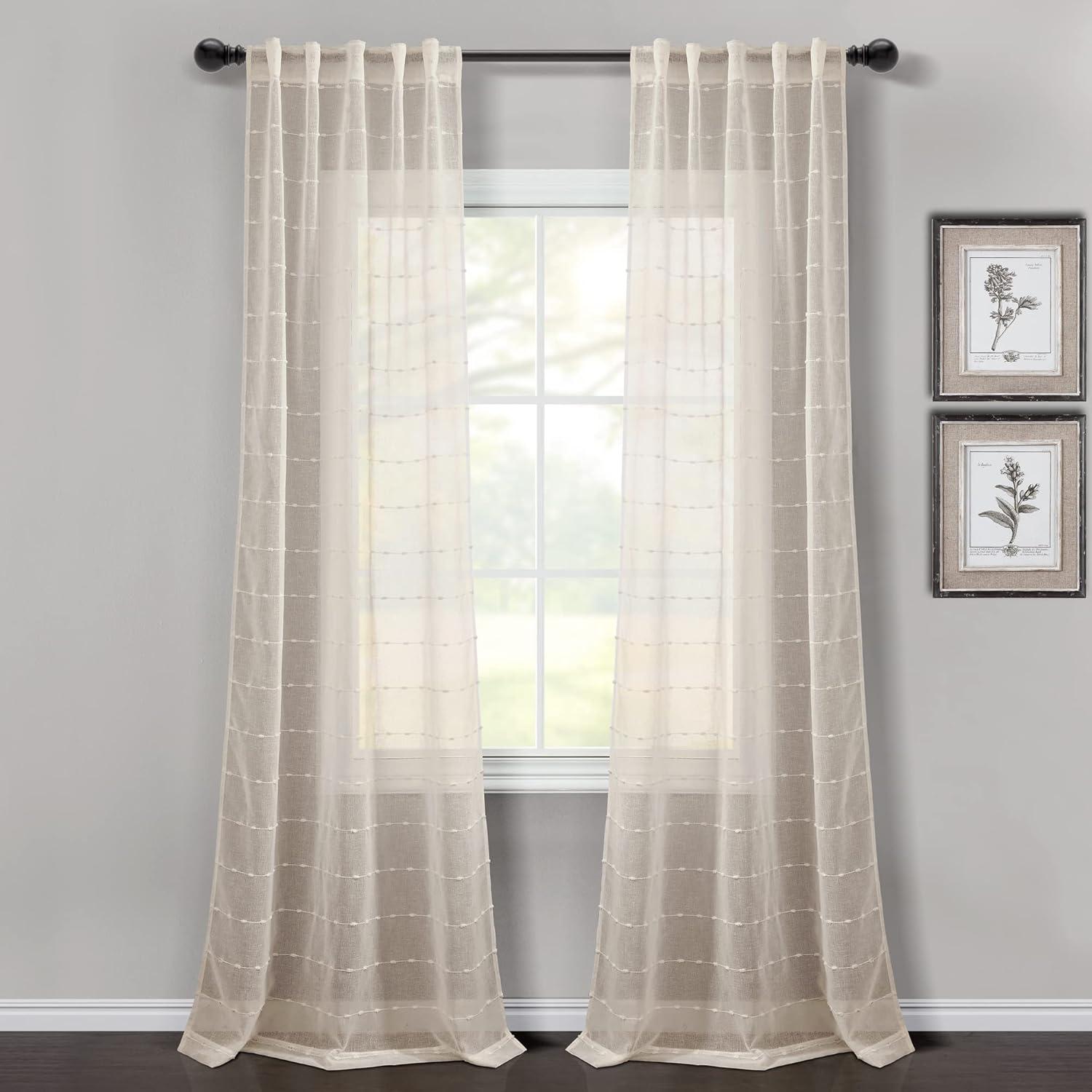 Lush Decor Solid Sheer Curtain Panels (Set of 2)