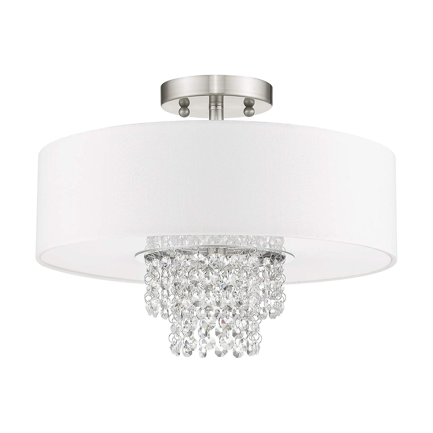 Livex Lighting Carlisle 3 - Light Semi-Flush Mount in  Brushed Nickel