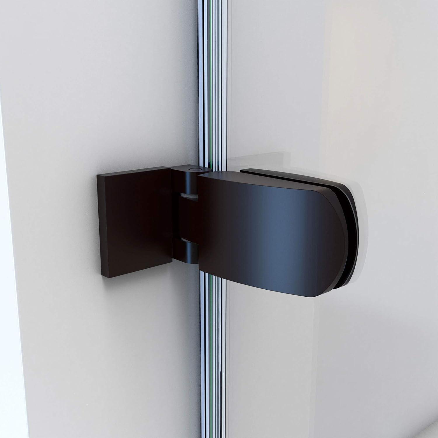 Aqua Uno 56" W x 58" H Hinged Frameless Tub Door with Extender Panel