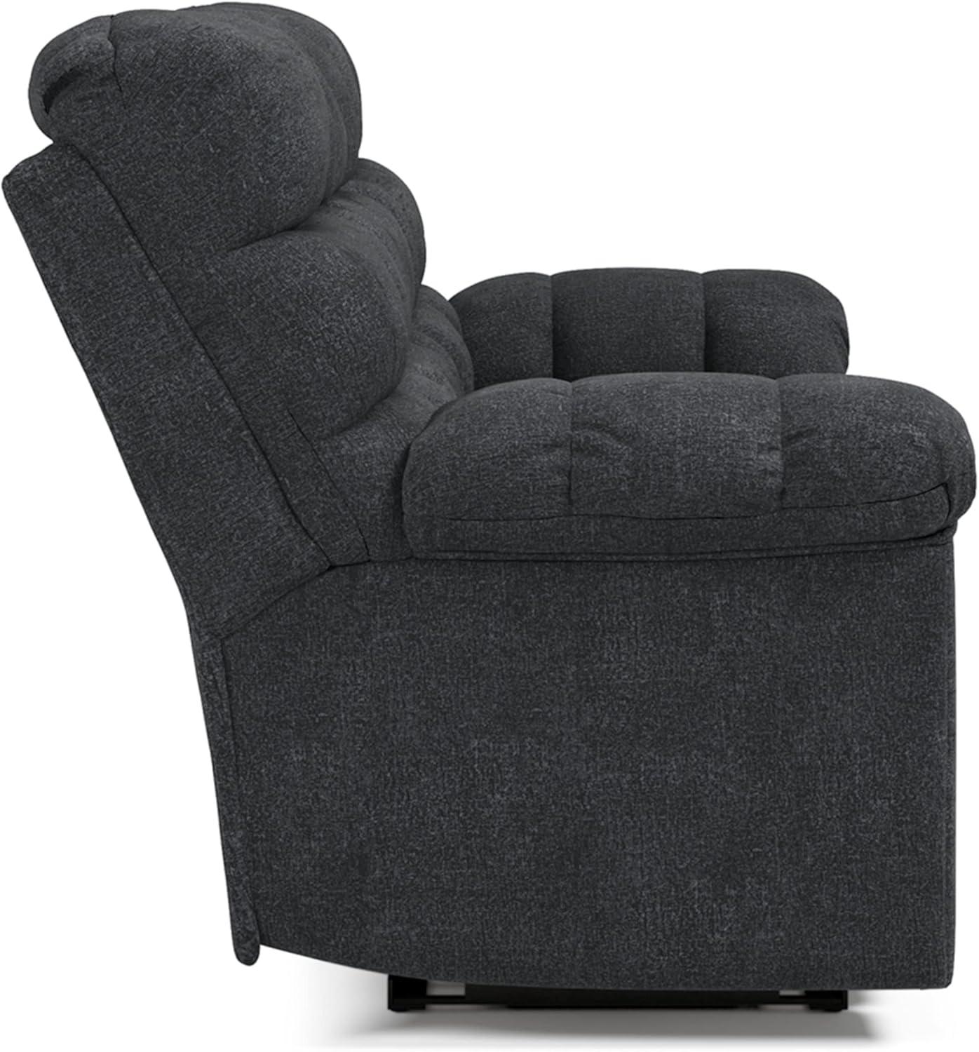 Ashley Furniture Wilhurst Contemporary Fabric Reclining Sofa in Dark Gray