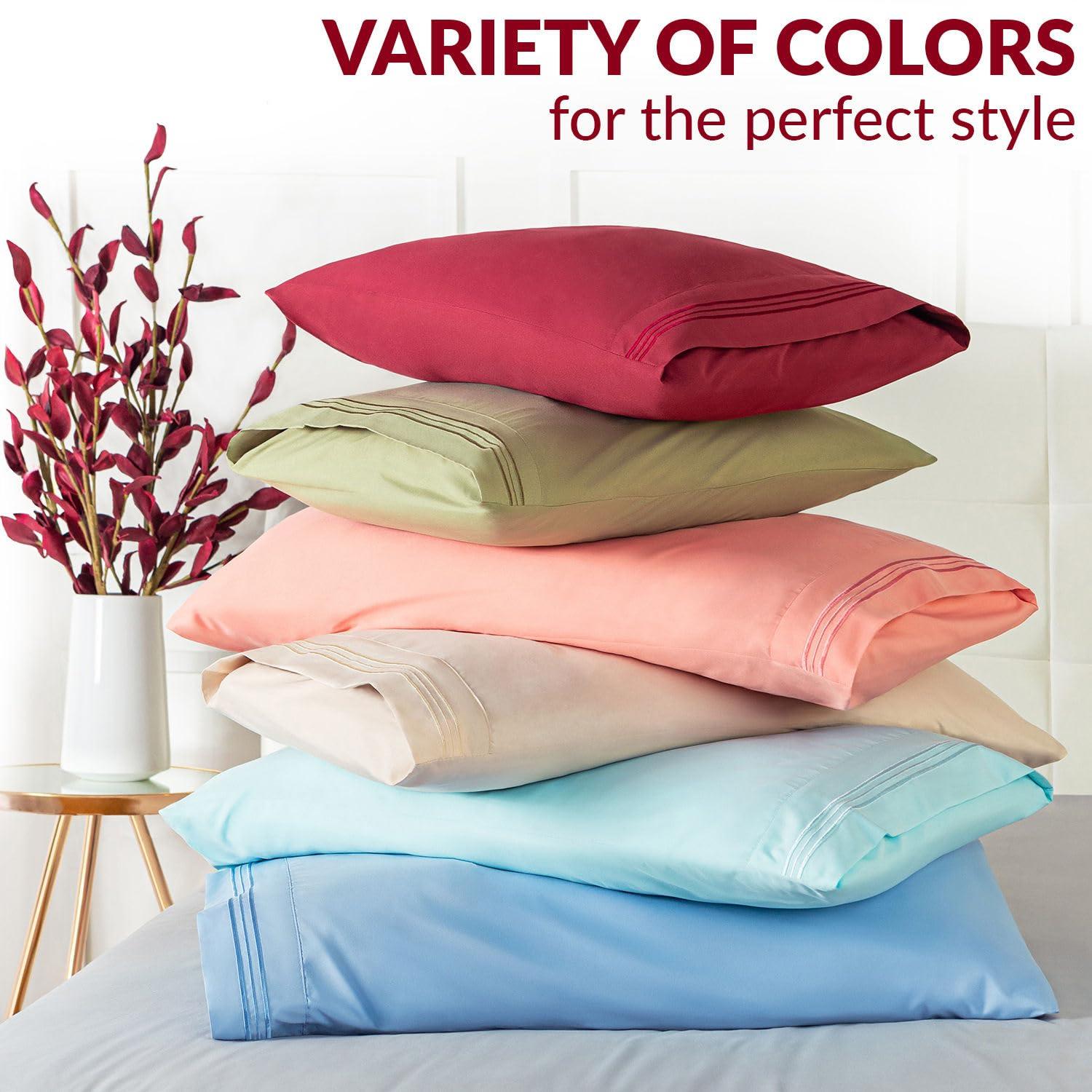 Mellanni Microfiber Pillowcases with Envelope Closure, Standard / Queen, Sky Blue, 2 Count