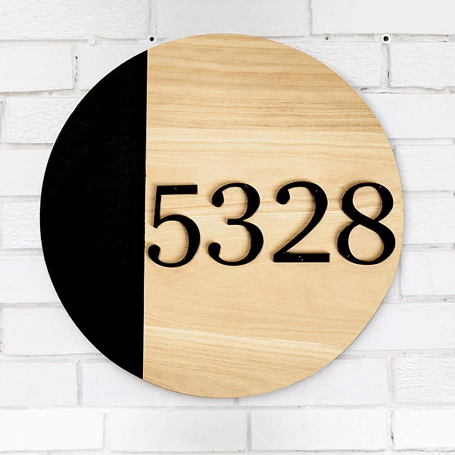 HASWARE House Number Sign 4 inch Modern Door Numbers Signage Plaque Street Home Address Numerals Zinc Alloy (7, Black)