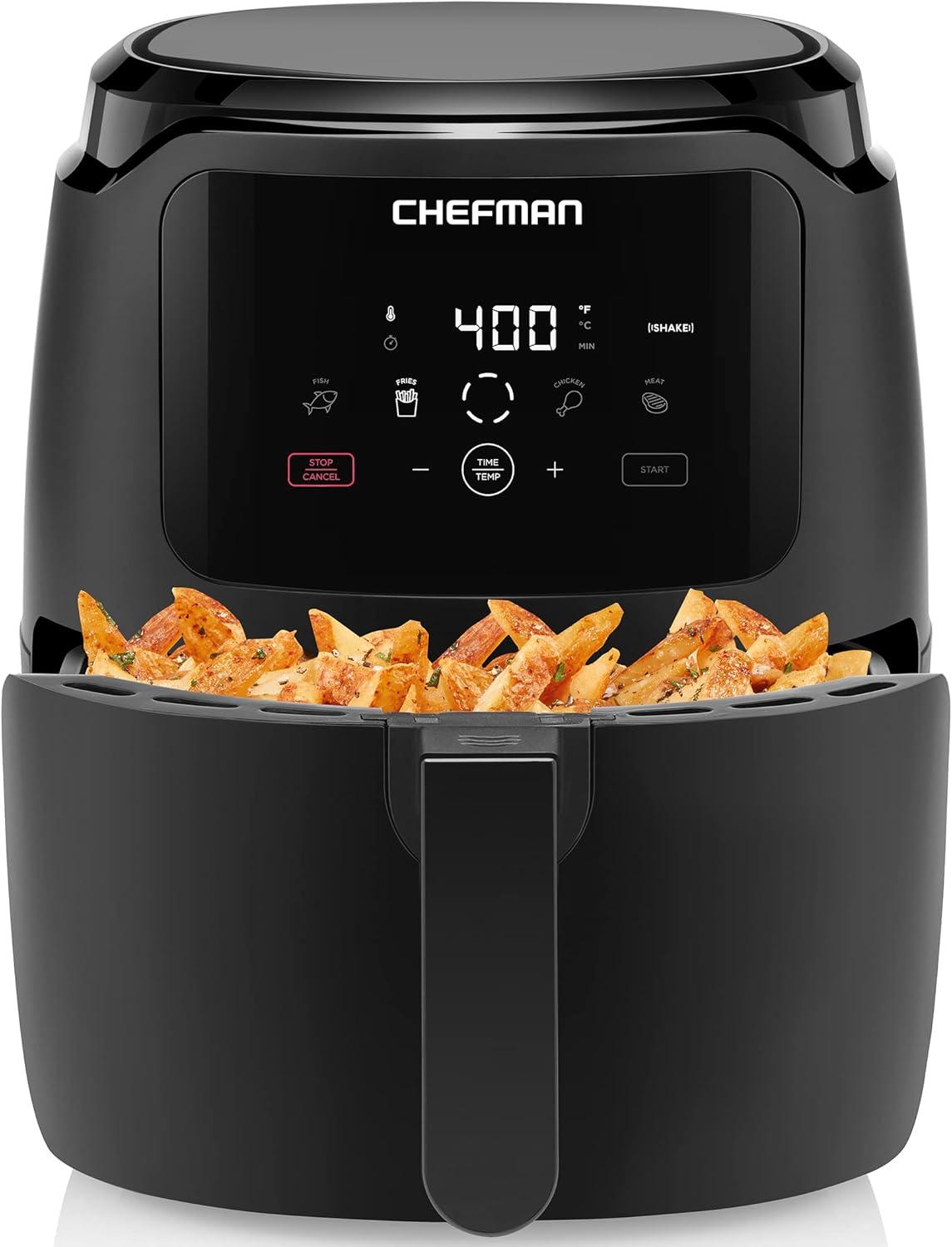 Chefman 5 Qt Black Digital Air Fryer with Aluminum Exterior