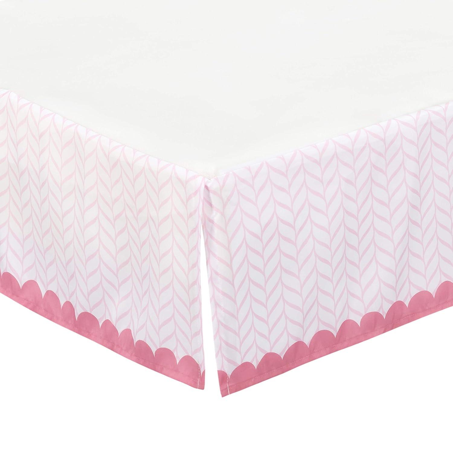 Everyday Kids Noah’s Ark 4-Piece Crib Bedding Set for Girls – Includes Quilt, Fitted Sheet, Dust Ruffle & Diaper Stacker with Animal Prints