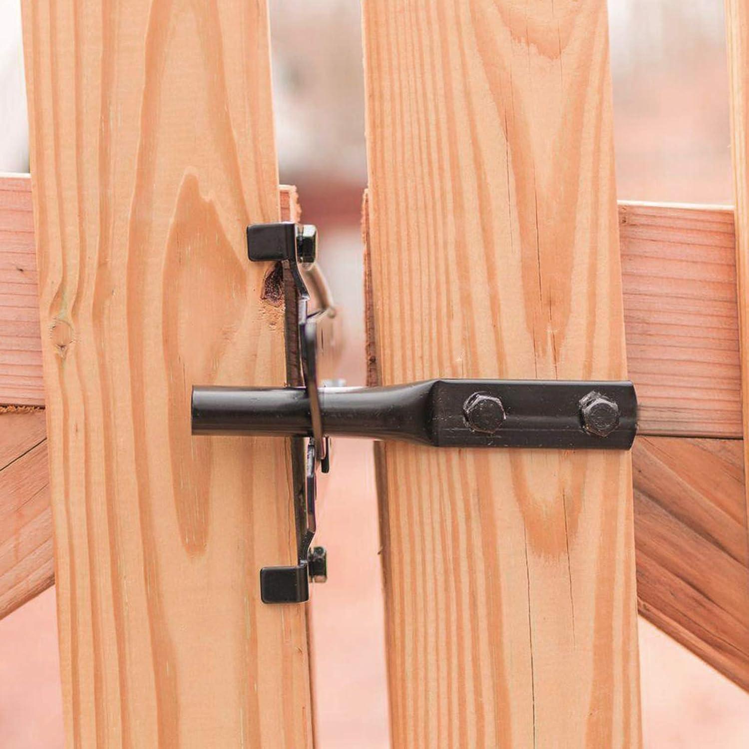 Heavy Duty Automatic Gate Latch for Wooden Fences,Self Locking Metal Gates for Vinyl Fence Outswinging Pool Gate Door Latches, Black