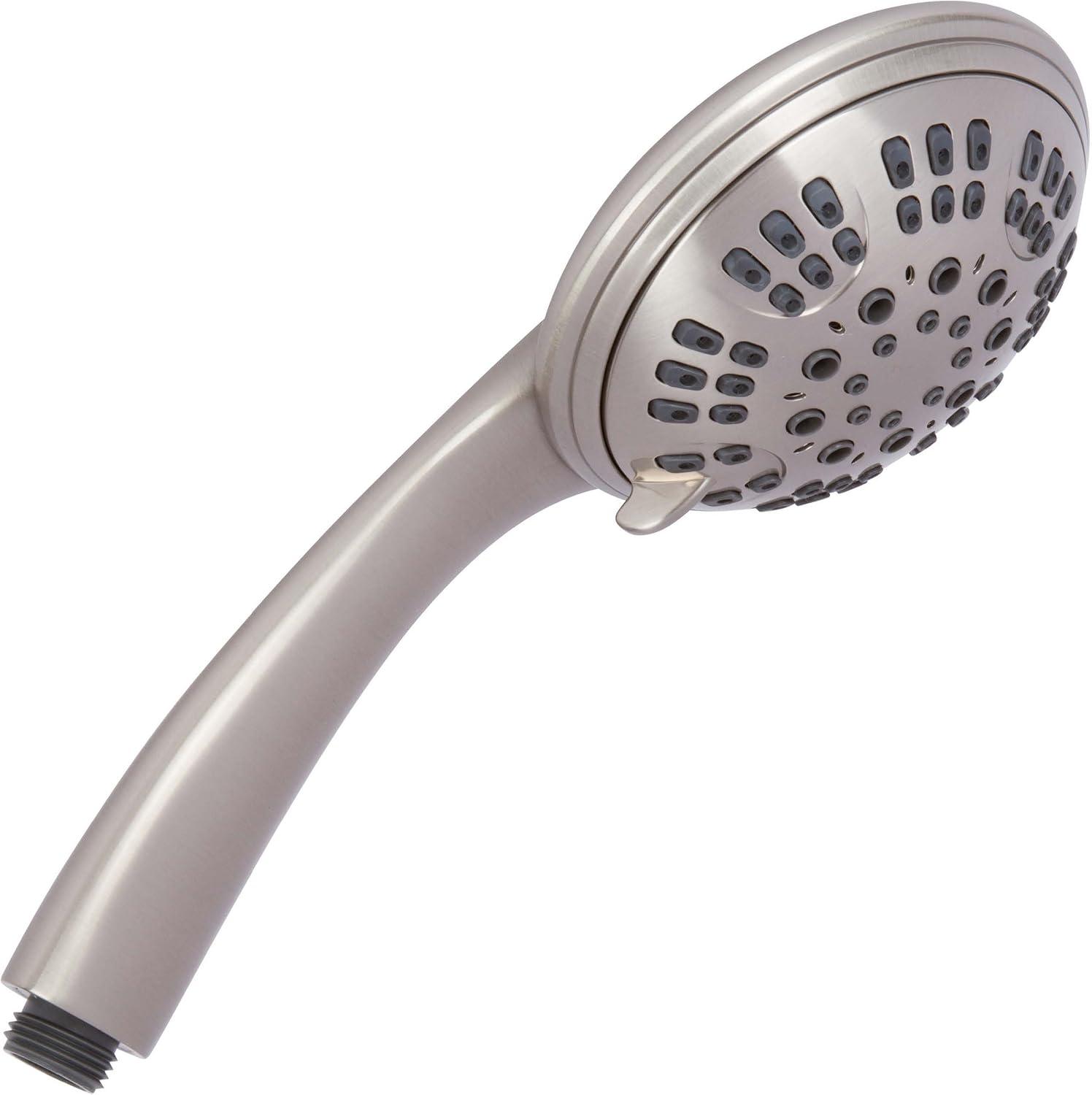 Aqua Elegante 6 Function Handheld Shower Head for High Pressure Showers - 2.5 GPM - Brushed Nickel