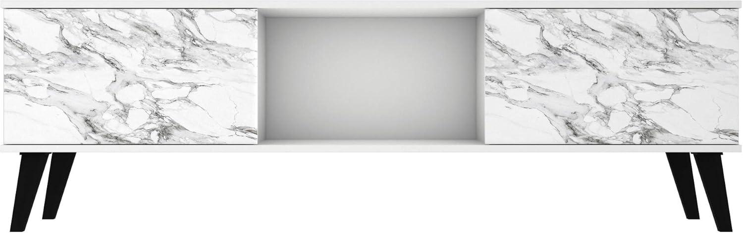 Doyers TV Stand for TVs up to 60" Brown - Manhattan Comfort: Entertainment Center with Open Shelves, Cable Management