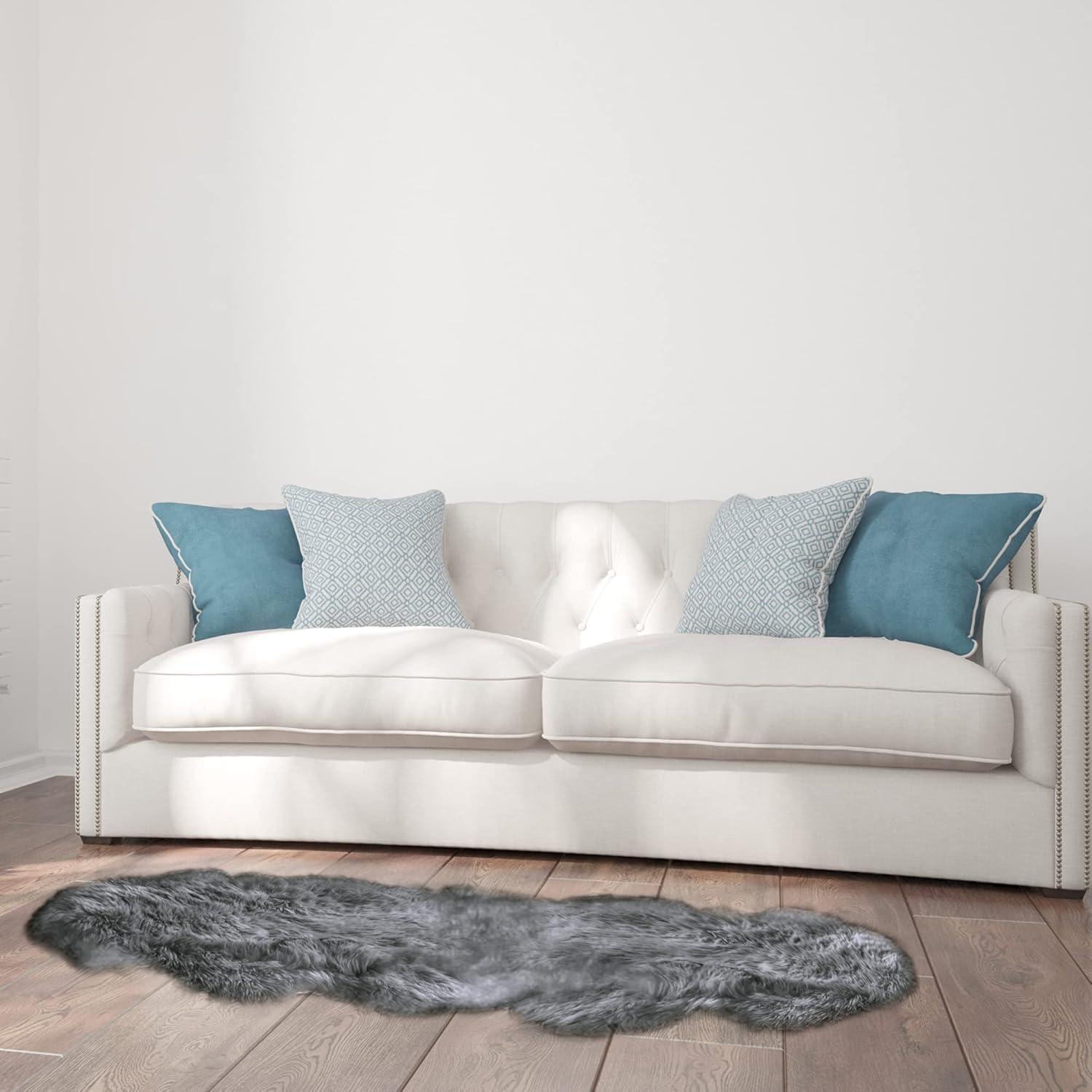 Milan Sheepskin Double Rug 2x6 Natural 100% Genuine faux Softness