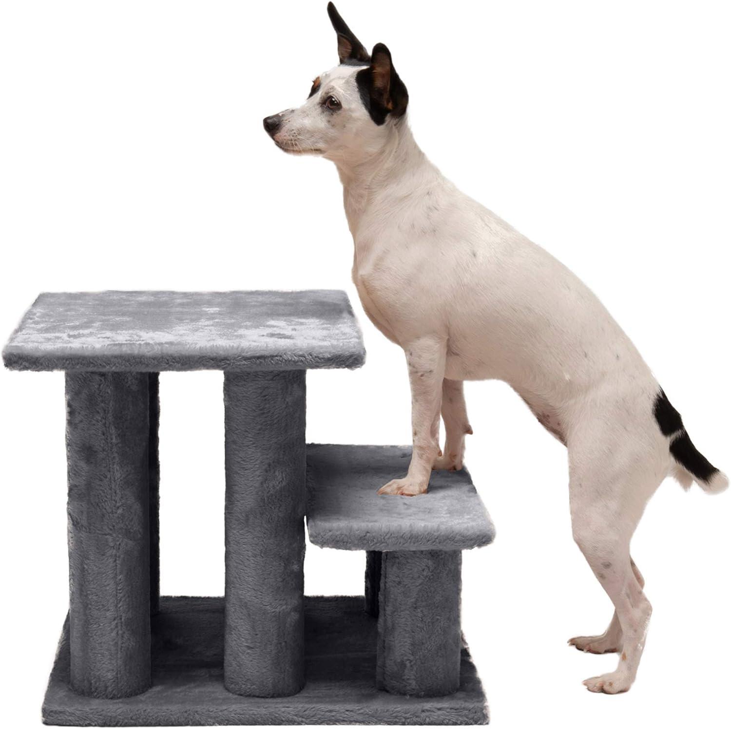 Multi-Step Pet Stairs For High Beds And Sofas,Gray, 3-Step
