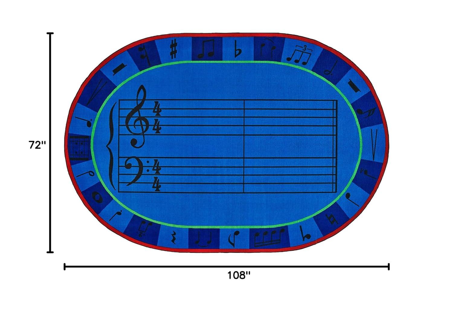 Carpets for Kids A Sharp Music Classroom KID$Value Plus™ Blue Area Rug