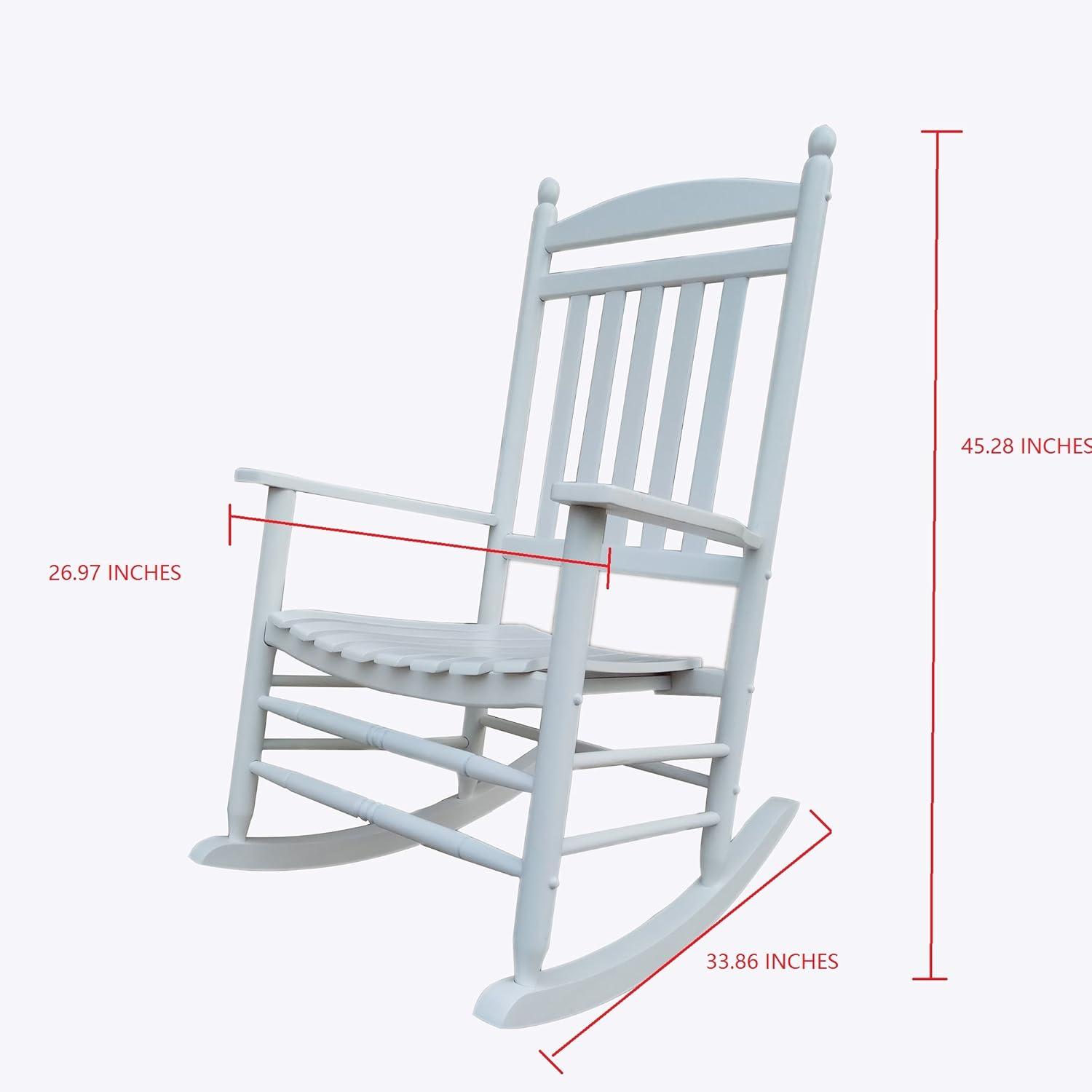 White Wood Traditional Outdoor Rocking Armchair