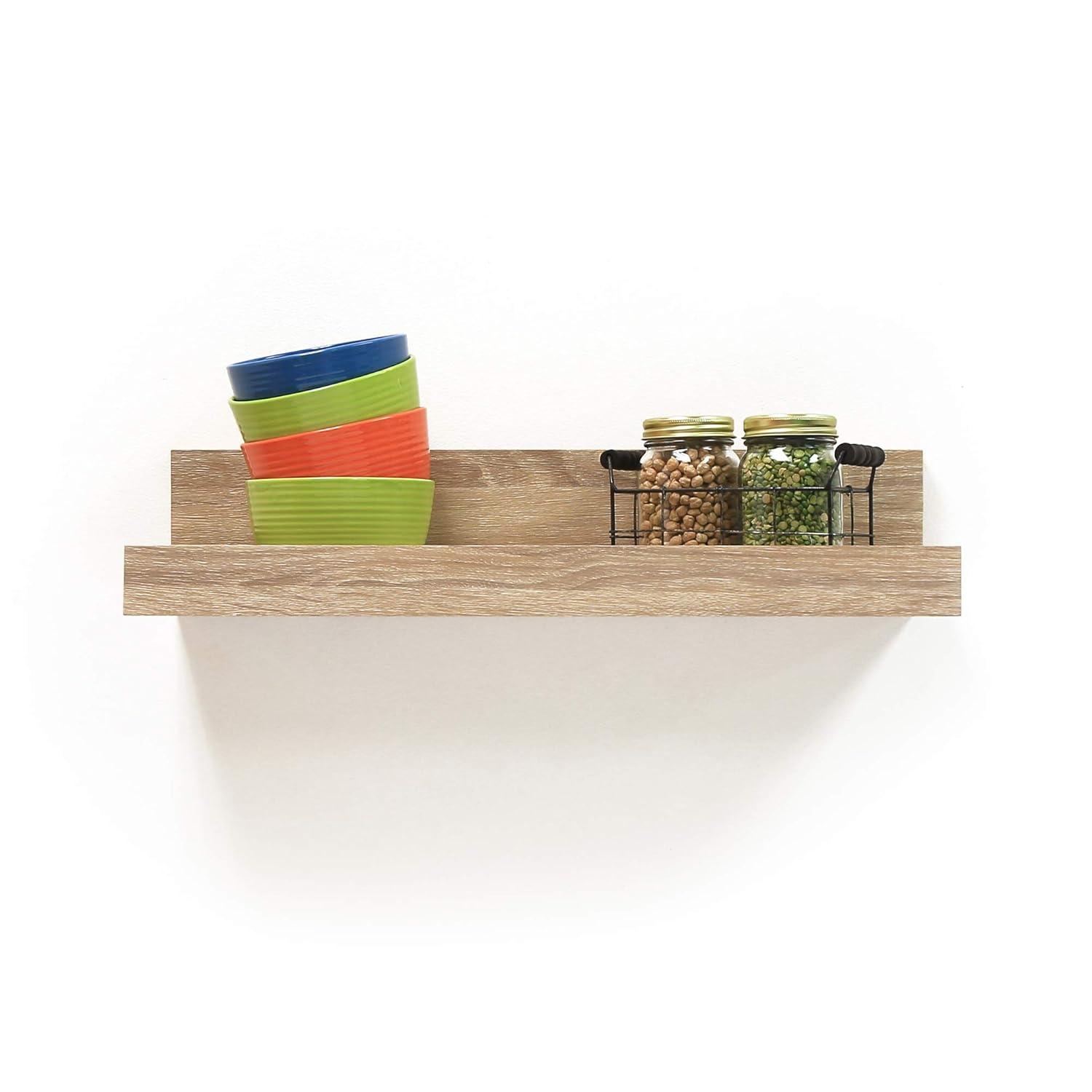72" Picture Ledge Wall Shelf Driftwood Gray - InPlace: Modern Photo Display, MDF Floating Ledge
