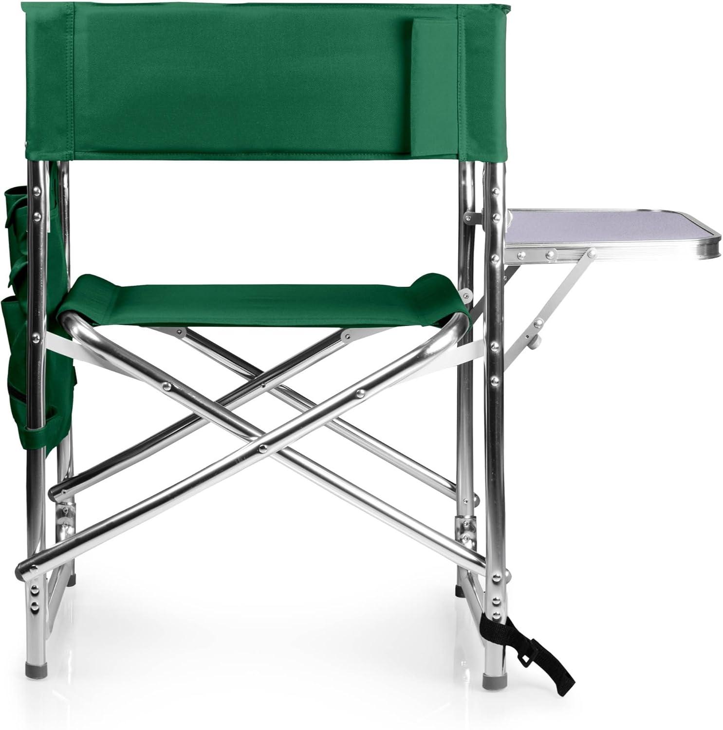 Picnic Time Outdoor Portable Sports Camp Chair with Table and Pockets