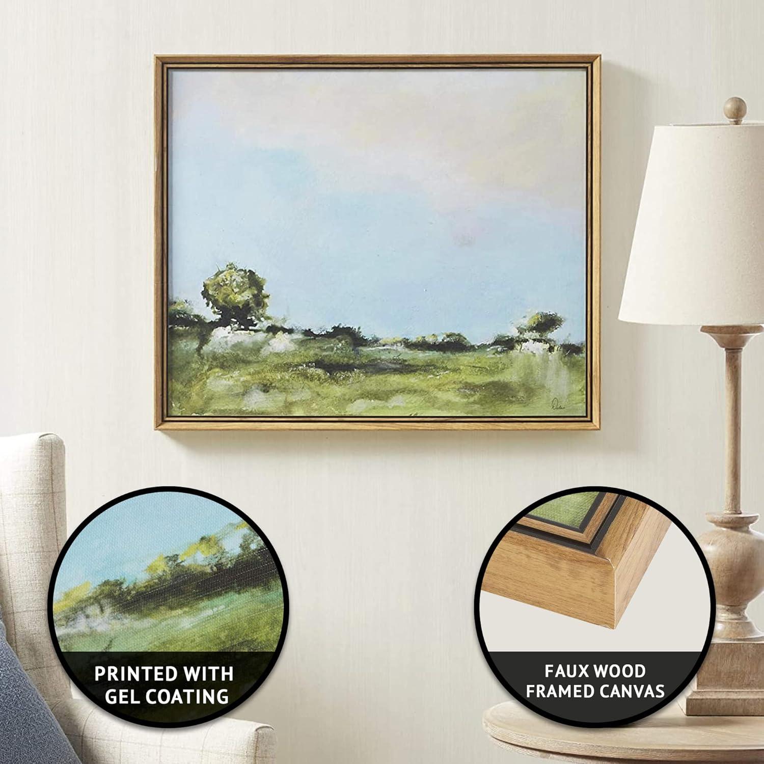 Martha Stewart Across The Plains 2 Abstract Landscape Framed Canvas Wall Art