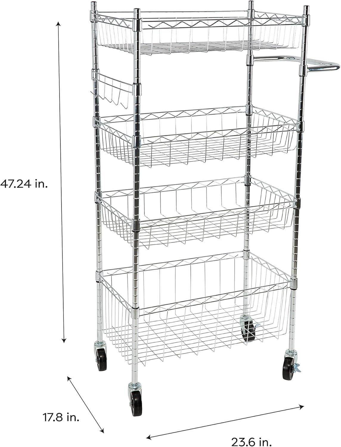 Organize It All Organize It All 4 Tier Utility Cart