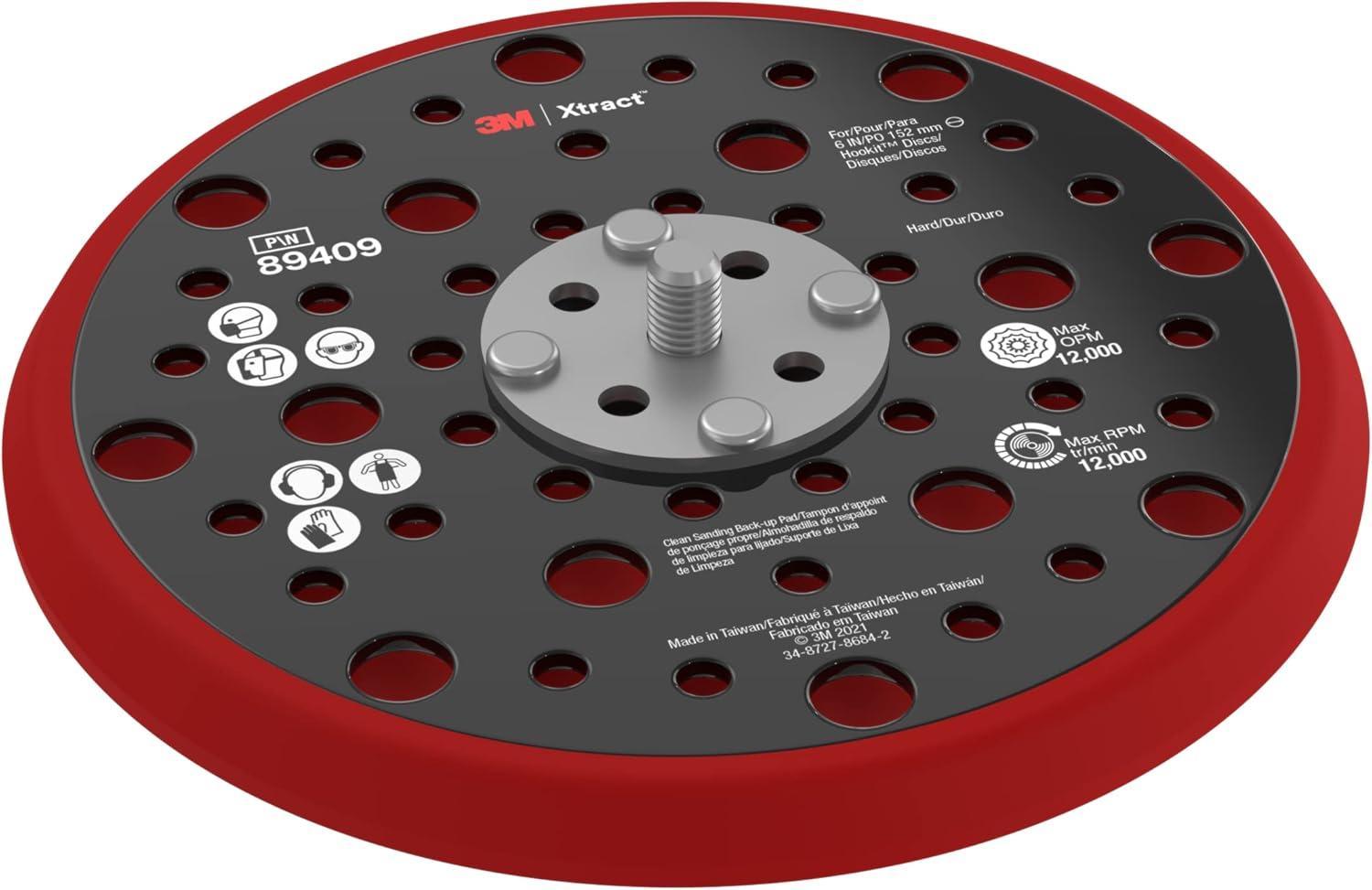 6-Inch Red Foam Hook-and-Loop Sanding Disc Backup Pad