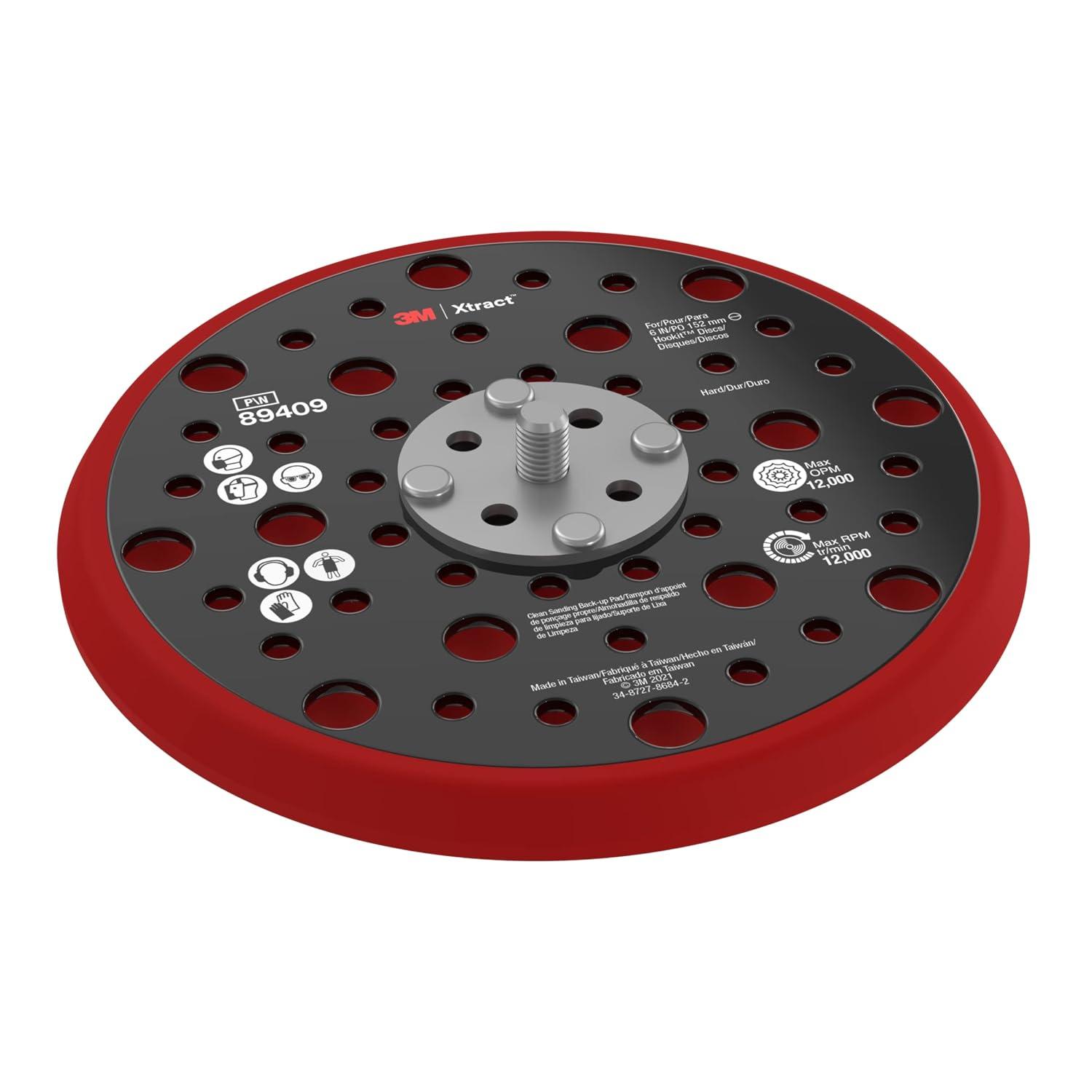 6-Inch Red Foam Hook-and-Loop Sanding Disc Backup Pad