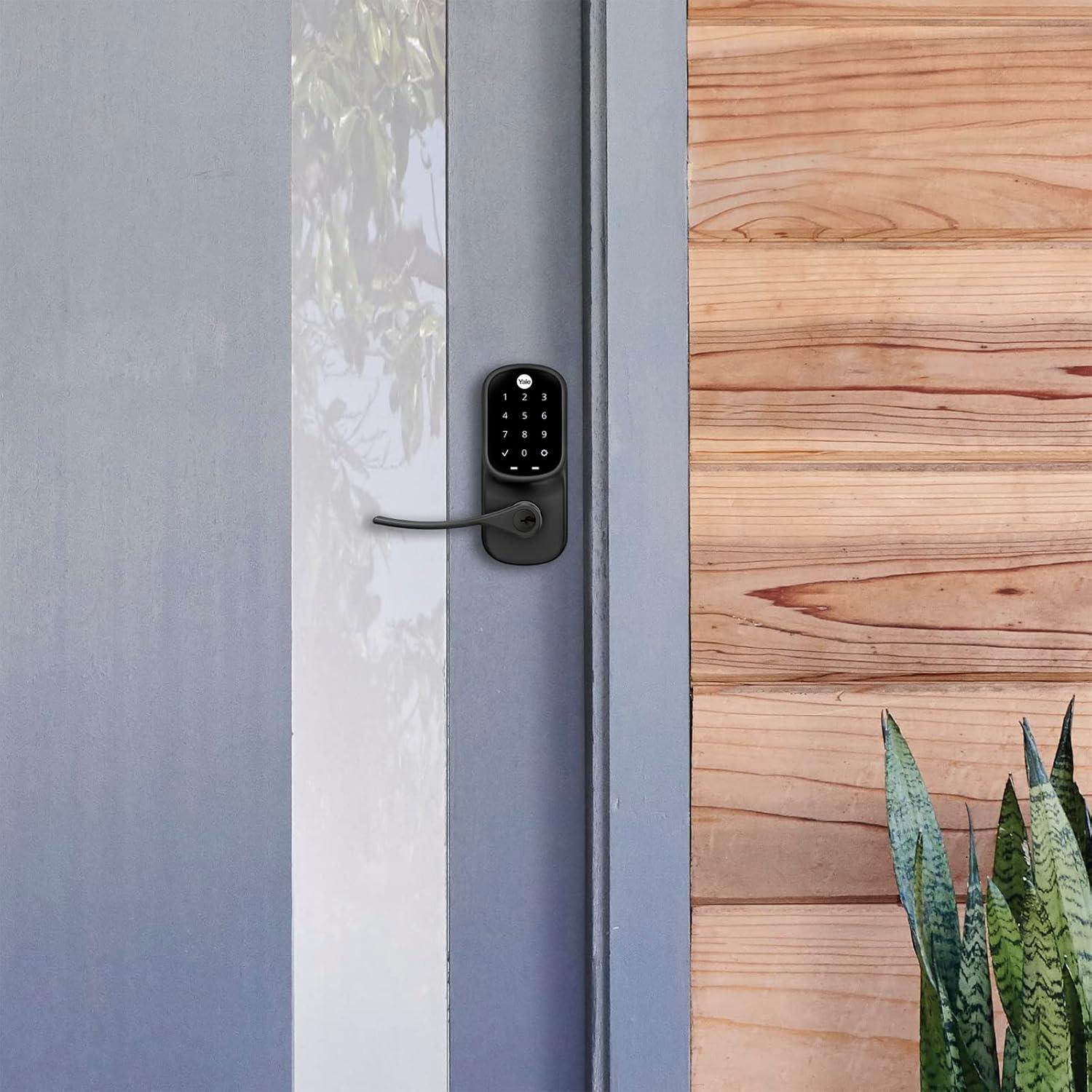 Black Suede Wi-Fi Bluetooth Smart Door Lock with Keypad