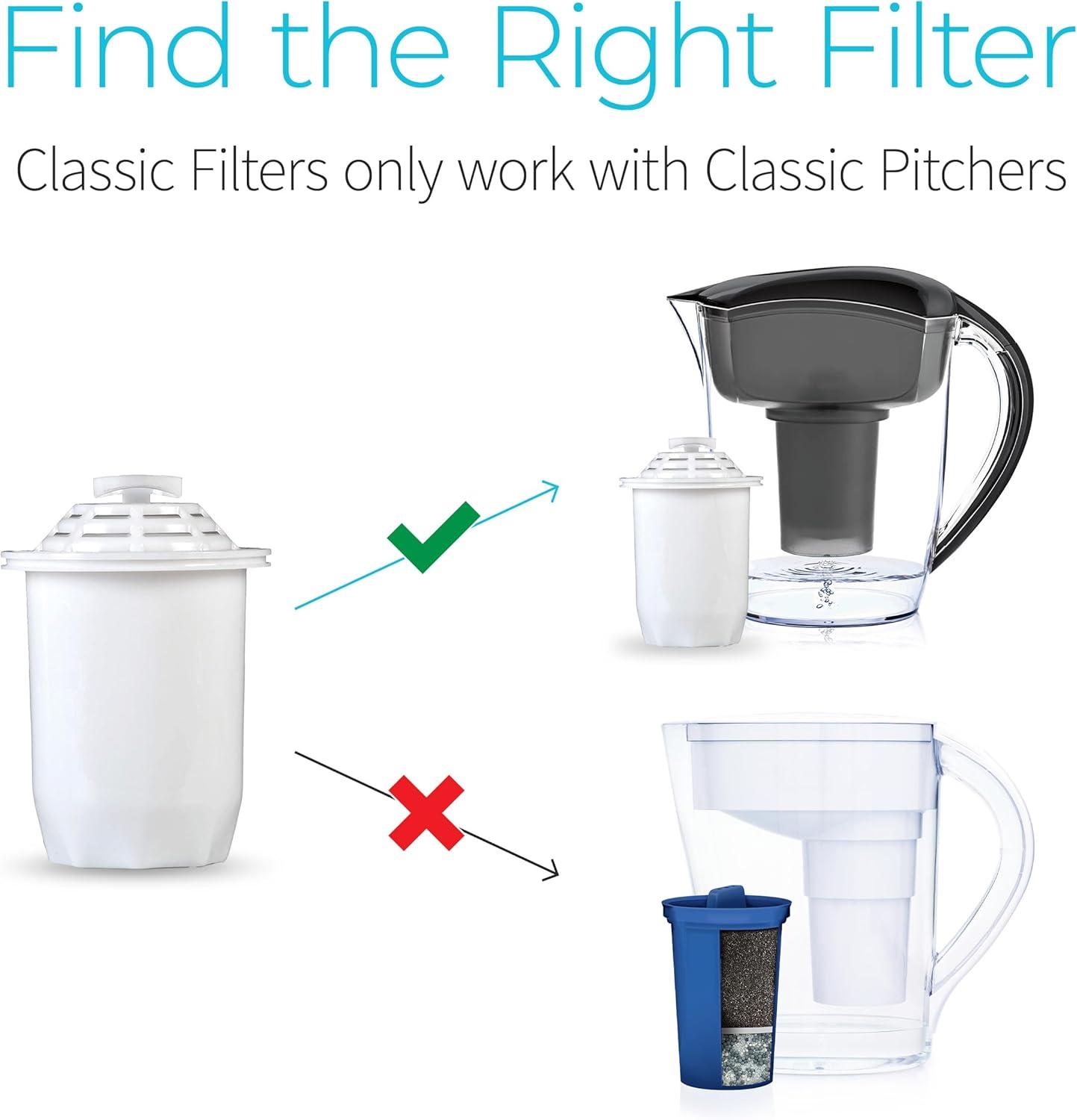 Blue 9-Cup Alkaline Water Filter Pitcher with Easy-Fill Lid