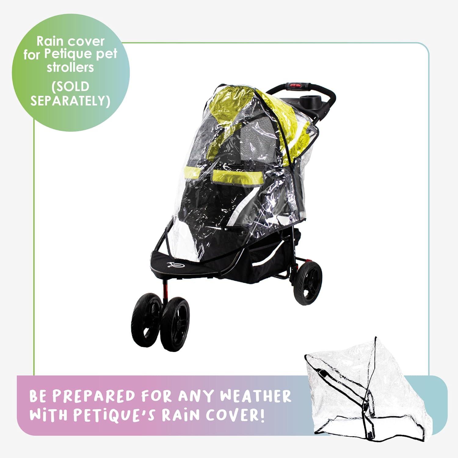 Petique Revolutionary Stroller, Dog Cart for Small to Medium Size Pets, Ventilated Pet Jogger for Cats & Dogs