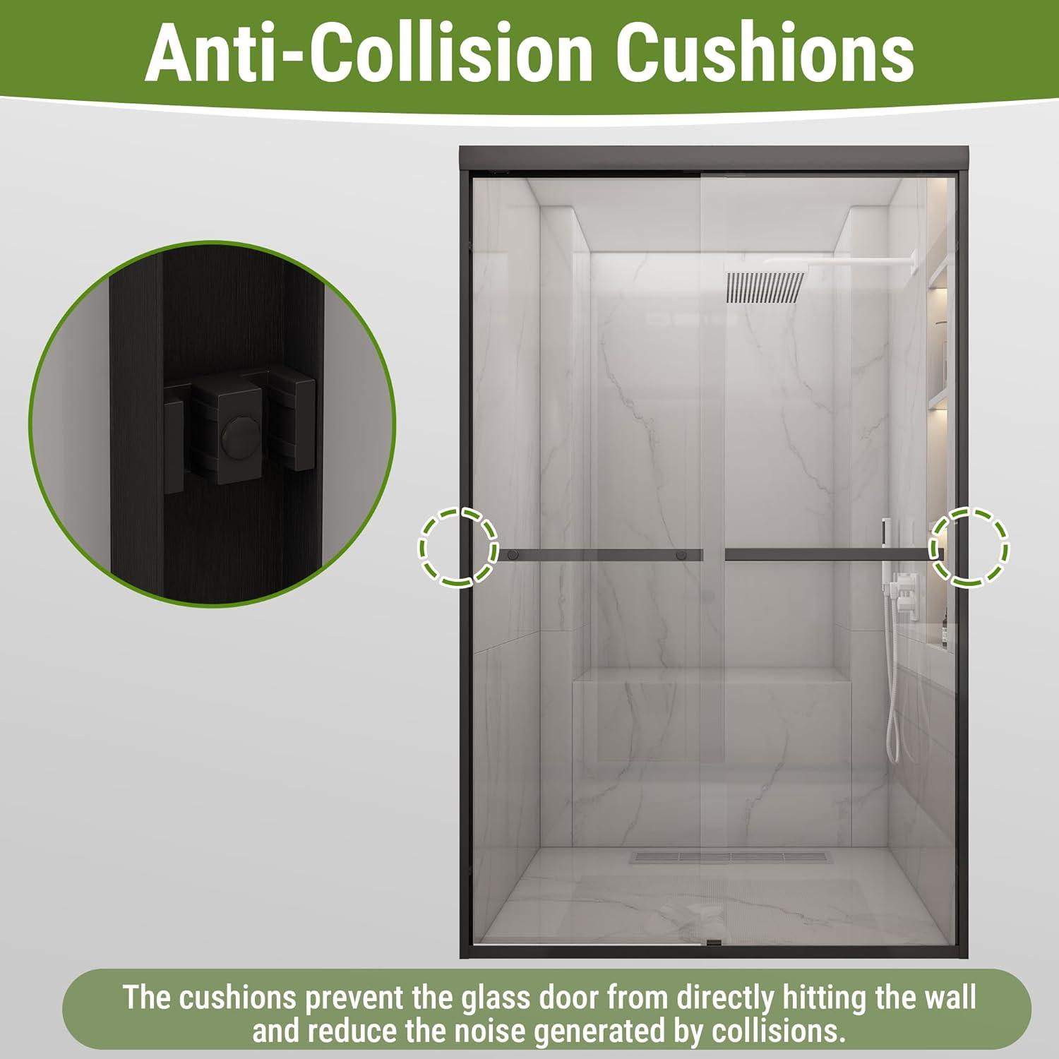 EASTANA Semi-frameless bypass bathroom sliding door AADSH6269LL