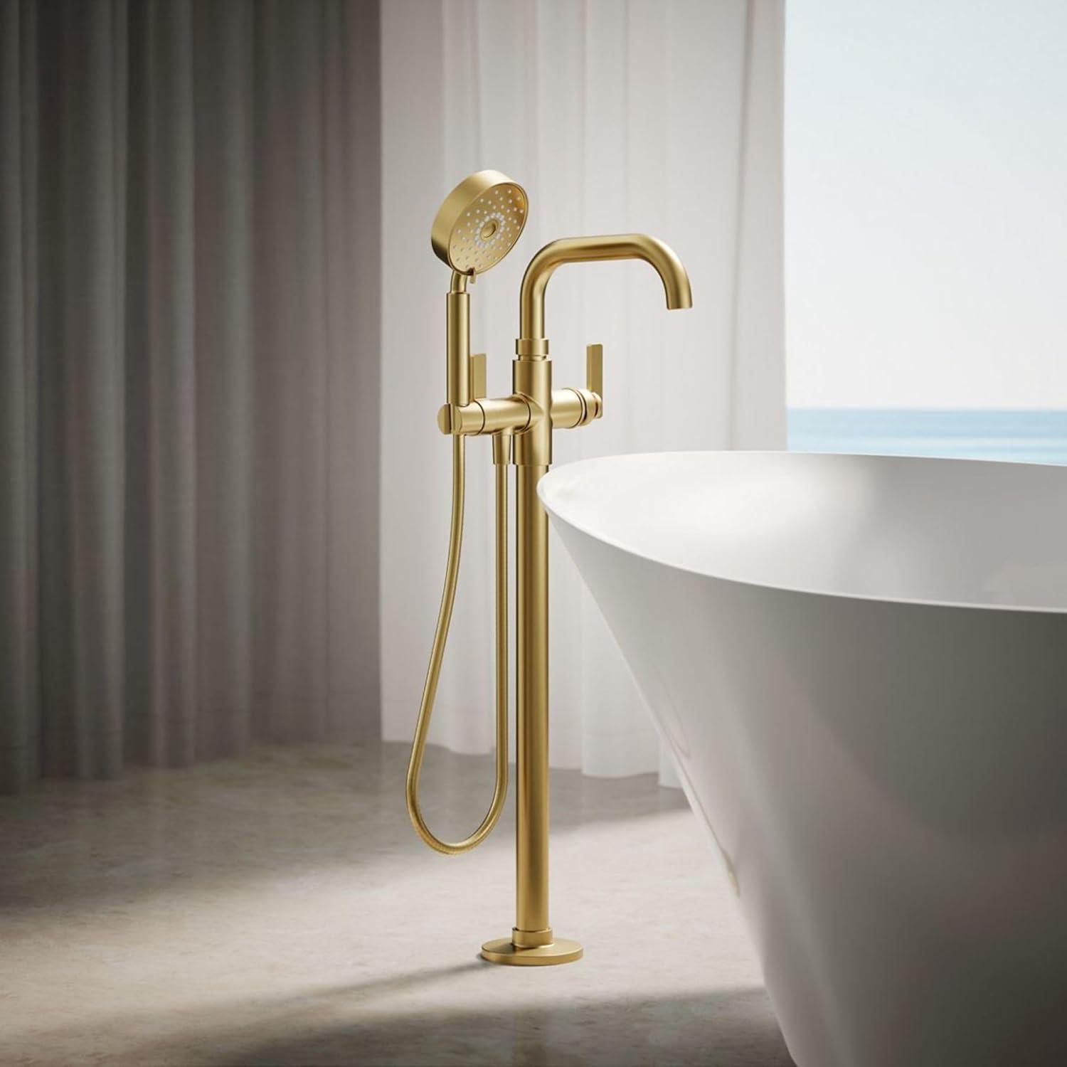 Castia by Studio McGee Floor-Mount Bath Filler Trim with Handshower