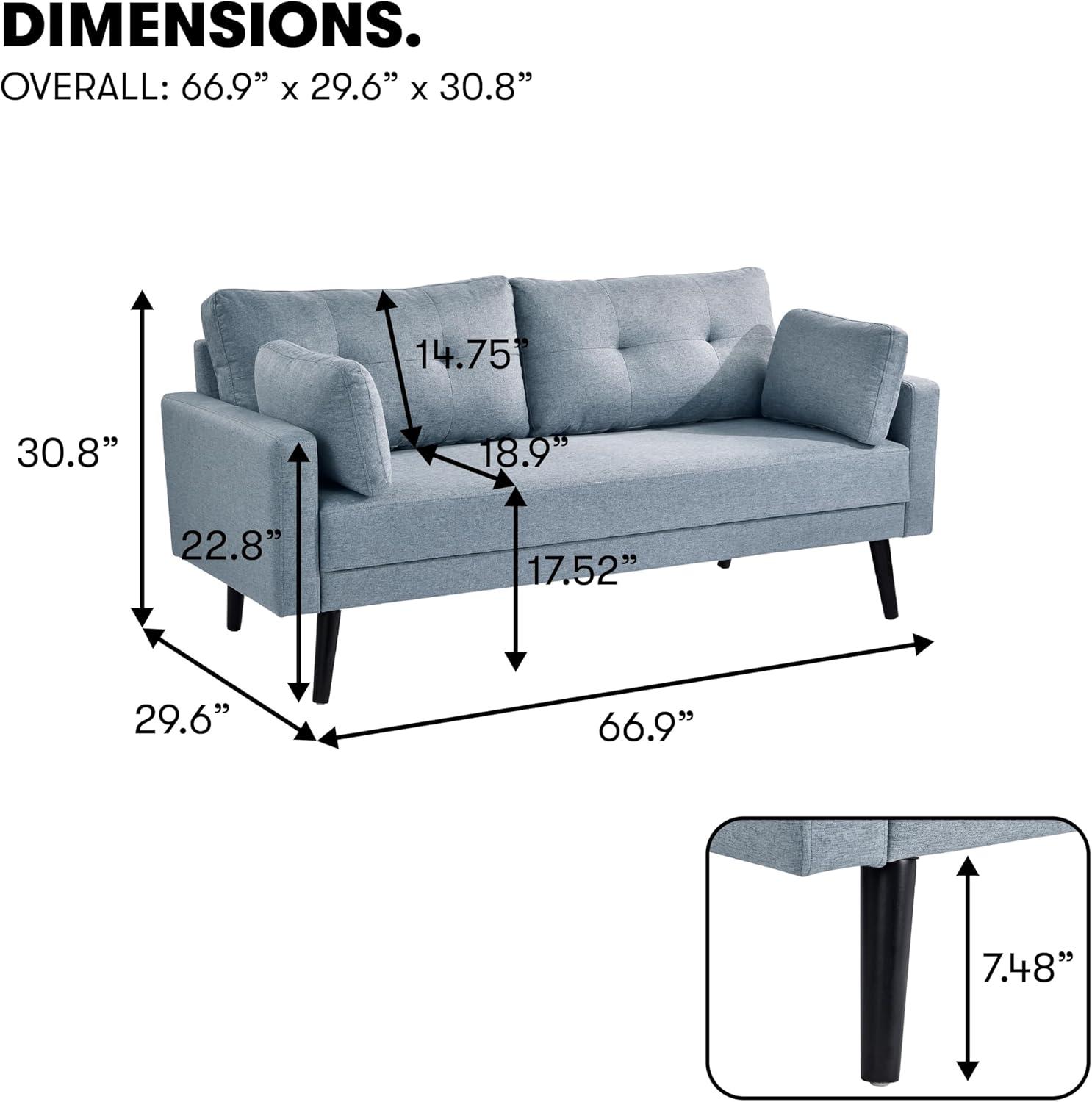 Serta Banyan Transitional Sofa, Light Gray Fabric