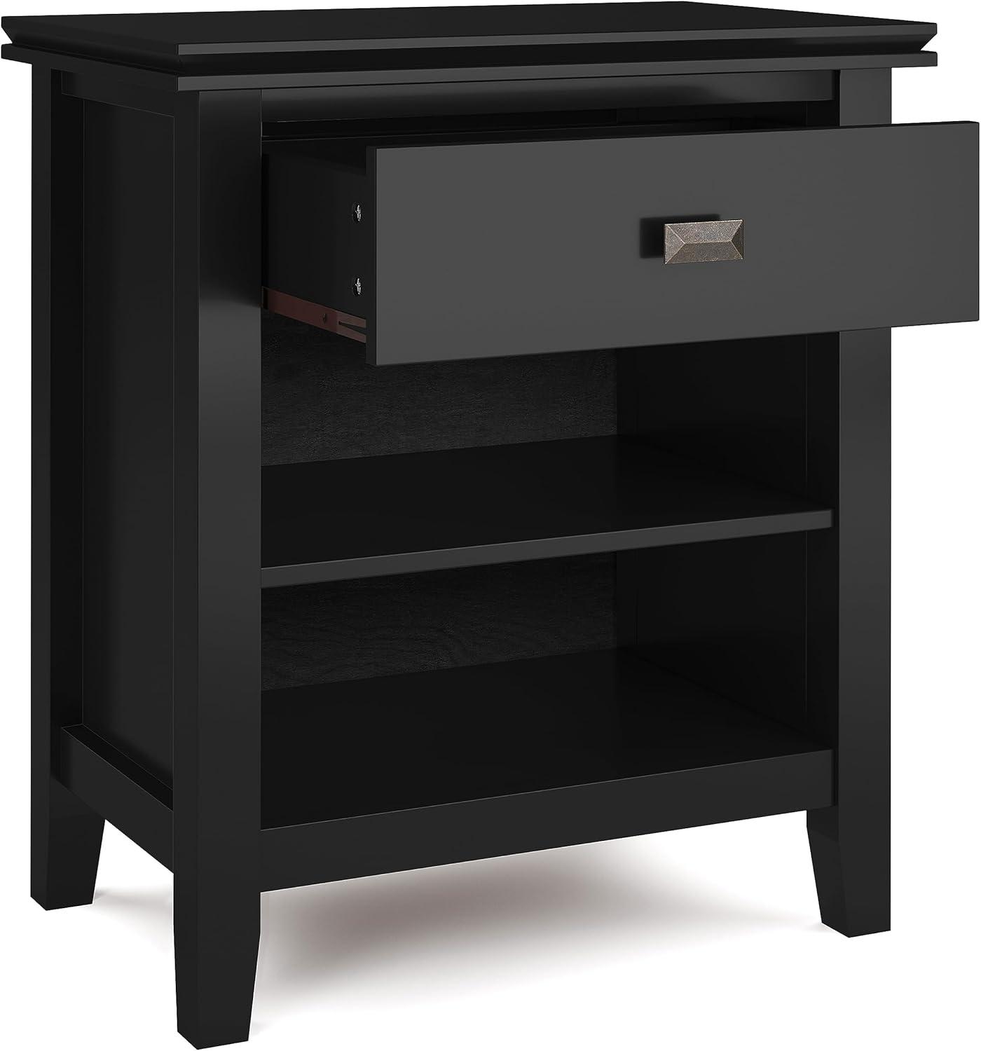 Simpli Home Artisan 24"W Solid Wood Nightstand with Drawer and Shelves & Reviews | Wayfair