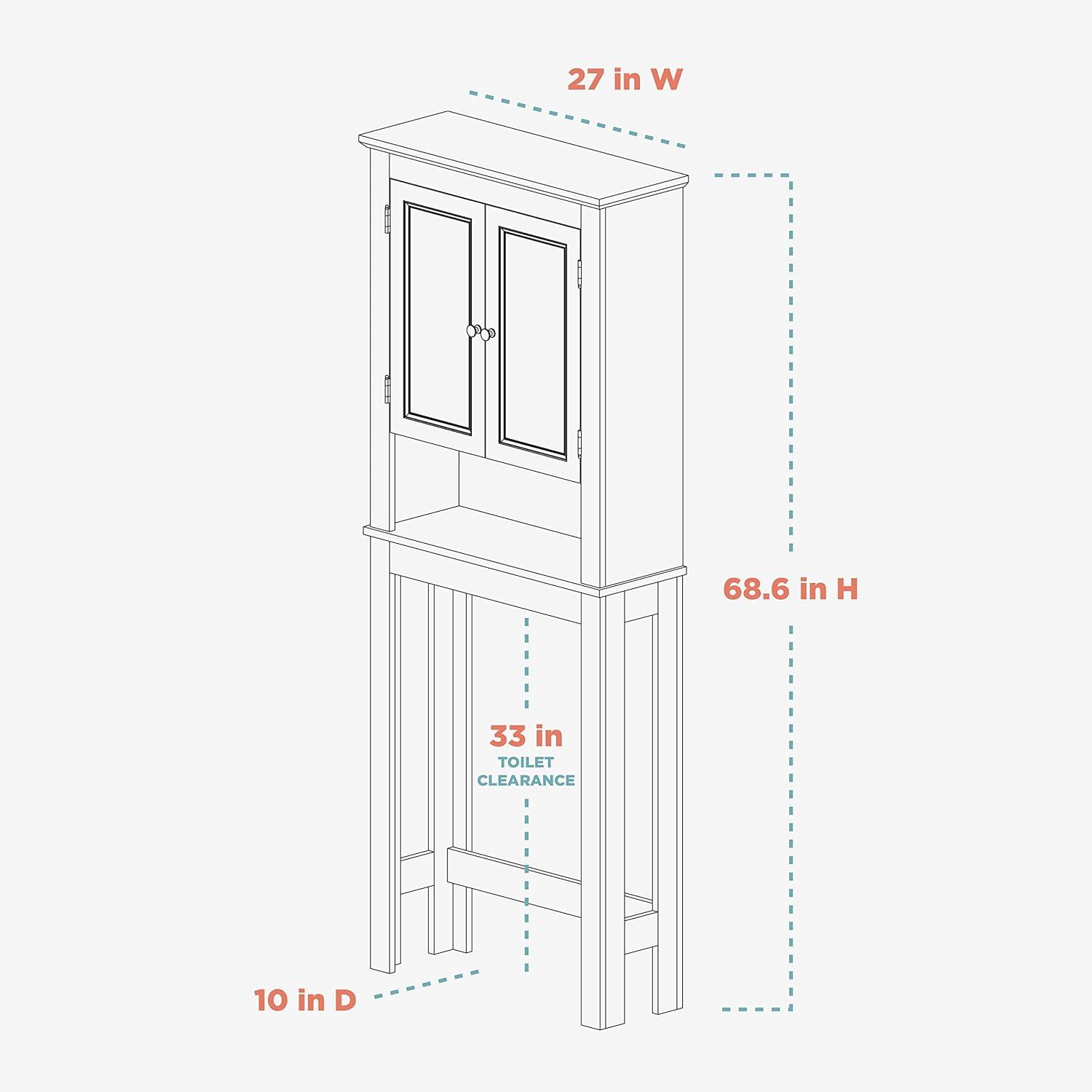 White Over-The-Toilet Spacesaver, Zenna Home Custom Suite