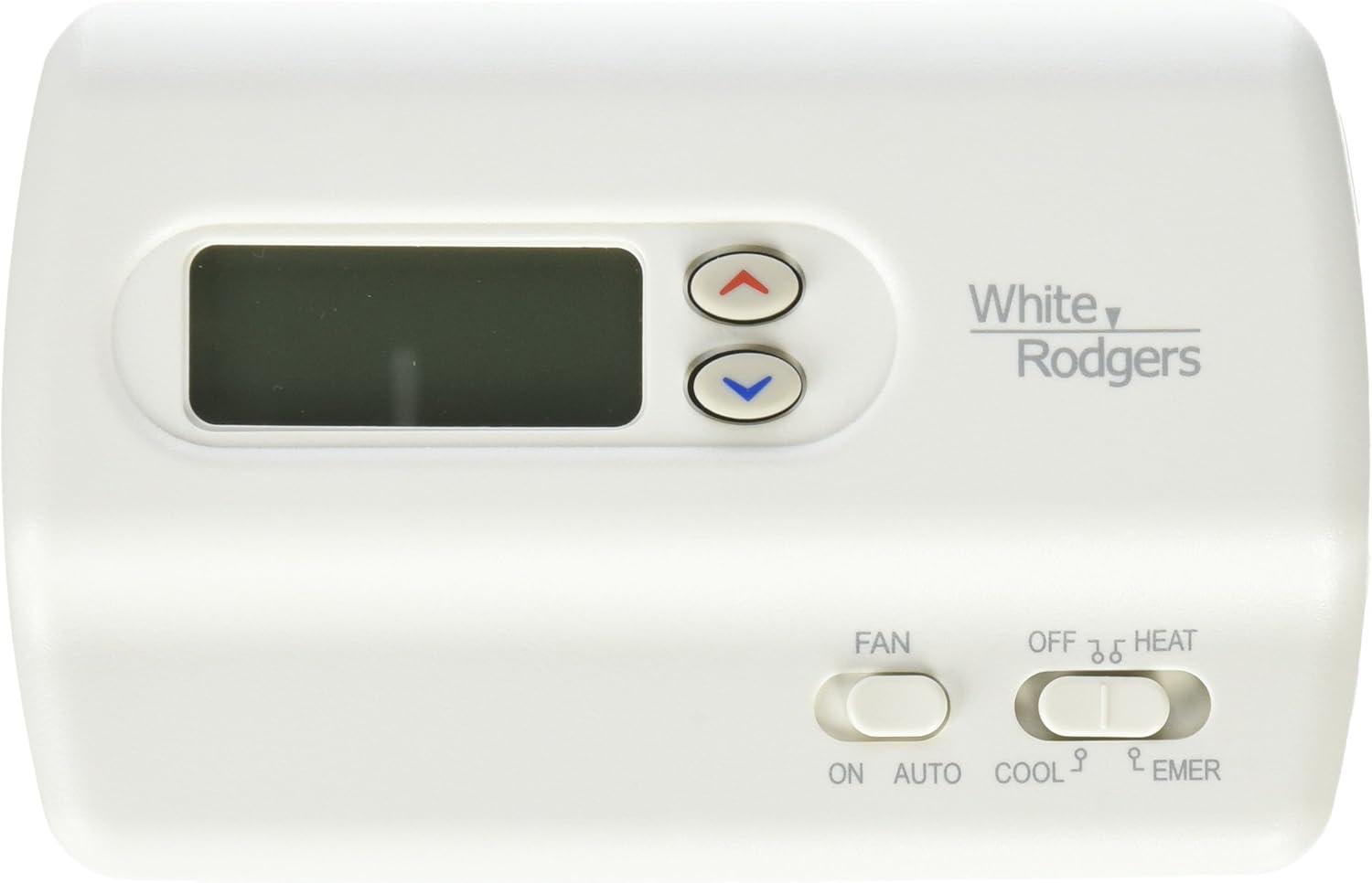 White Digital Low Voltage Heat Pump Thermostat