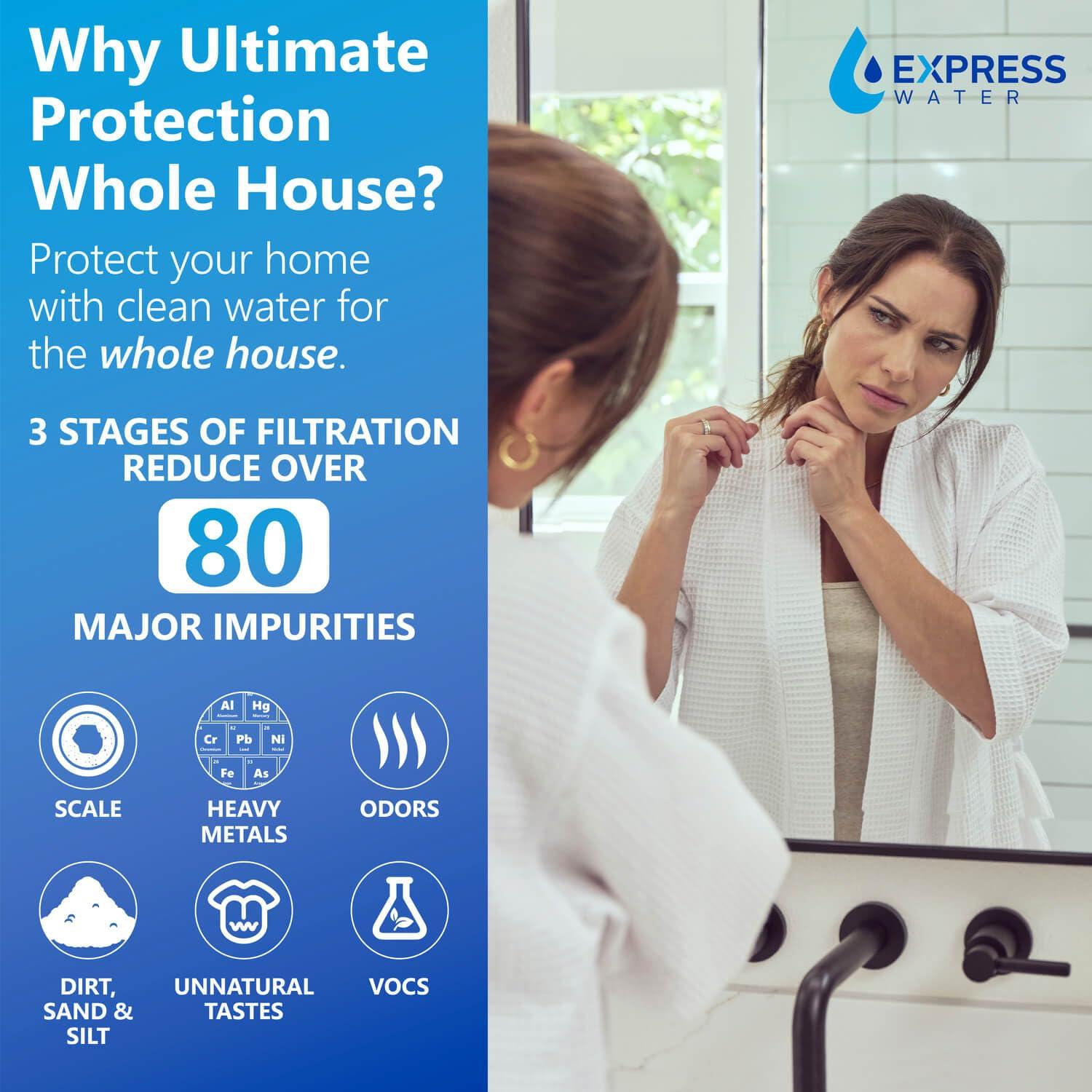 Express Water Heavy Metal and Anti-Scale 3-Stage Whole House Water Filter