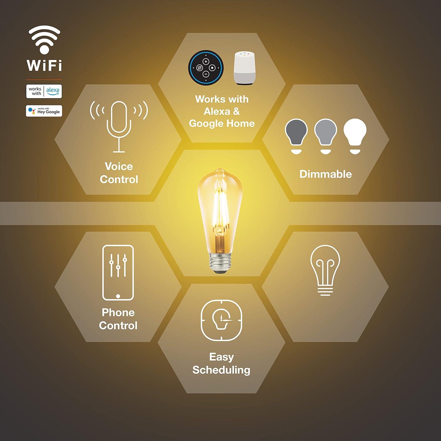 Amber Finish Dimmable LED Smart Bulb with Voice Control