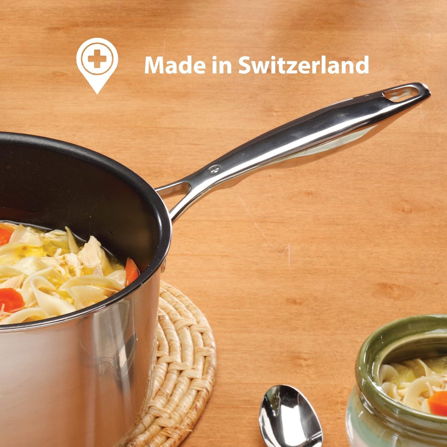 Swiss Diamond Swiss Diamond Prestige Stainless Steel Non-Stick Frying Pan with Lid