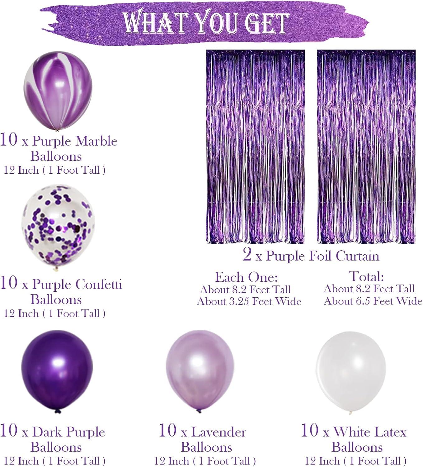 Purple Party Decorations Kit, Purple Foil Fringe C