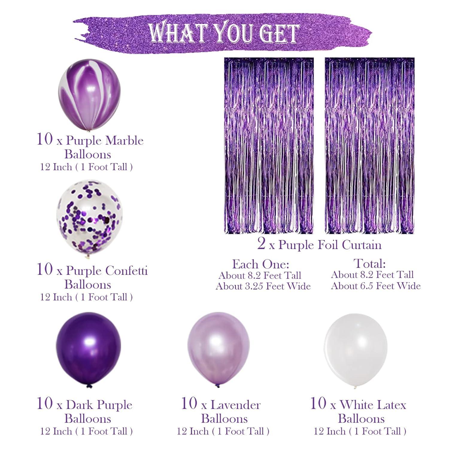Purple Party Decorations Kit, Purple Foil Fringe C