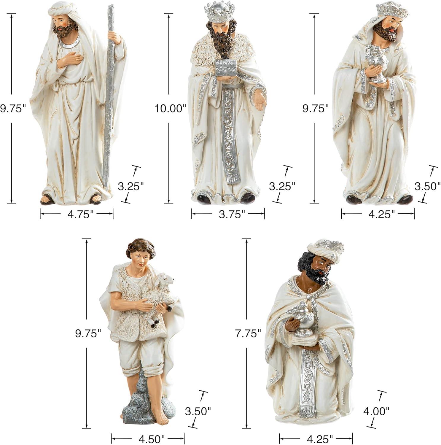 Glitzhome-Glitzhome 12 Piece Resin Nativity Figurine Set