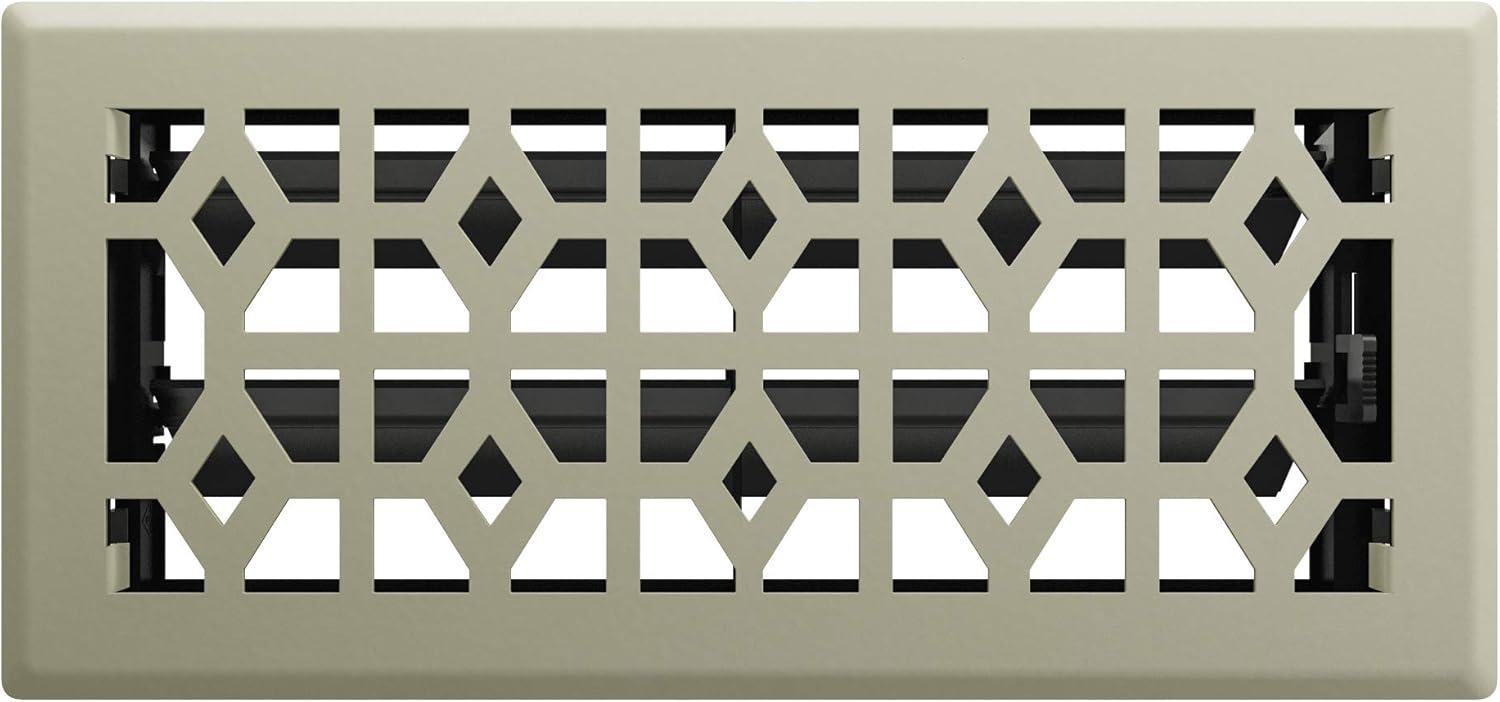 Satin Nickel Steel Decorative Floor Register 4x10 Inch