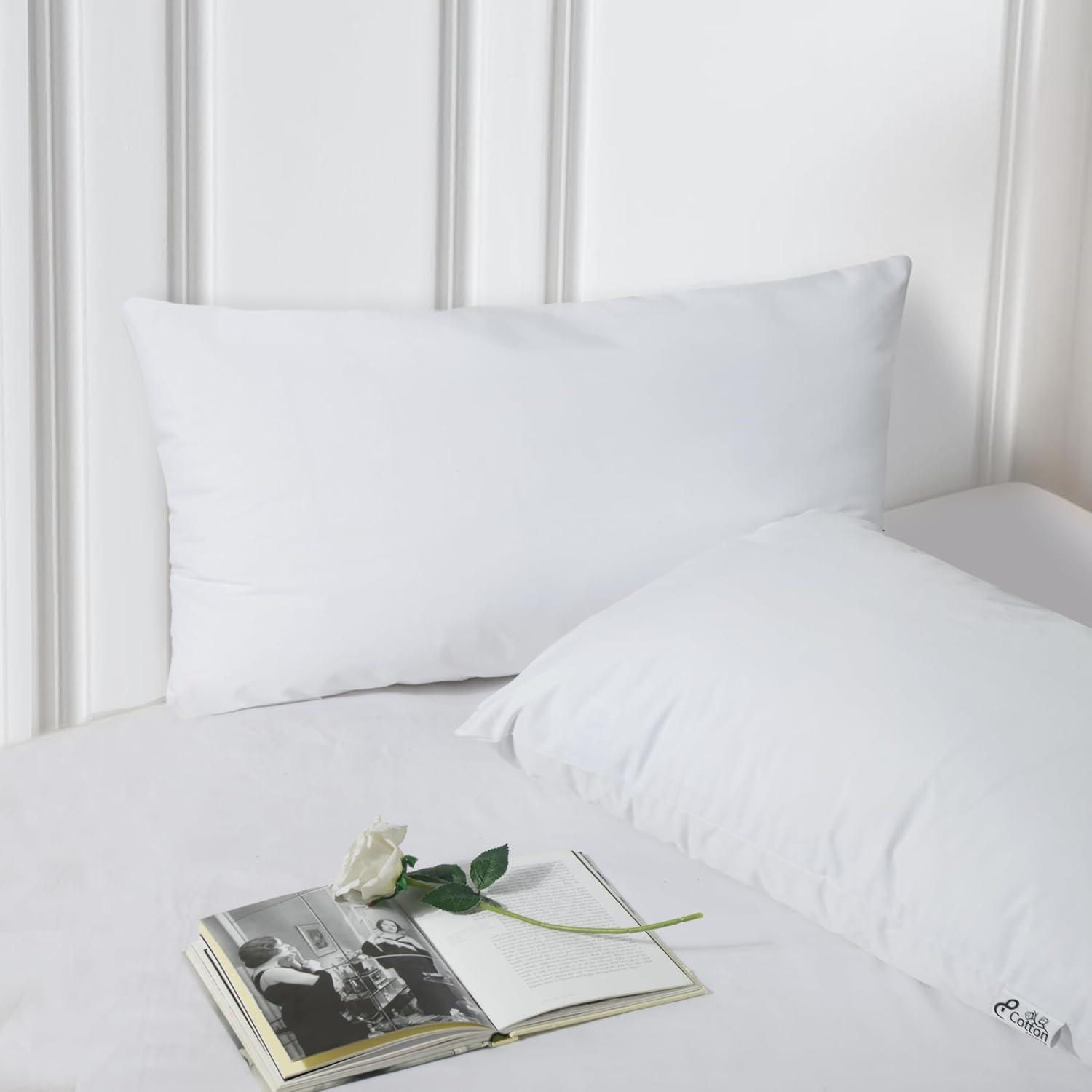 Waterproof Pillow Protectors with Zipper King Size - 2 Pack Waterproof Zippered Pillowcases Encasement, Breathable Protective Pillow Covers 20 x 38 Inches