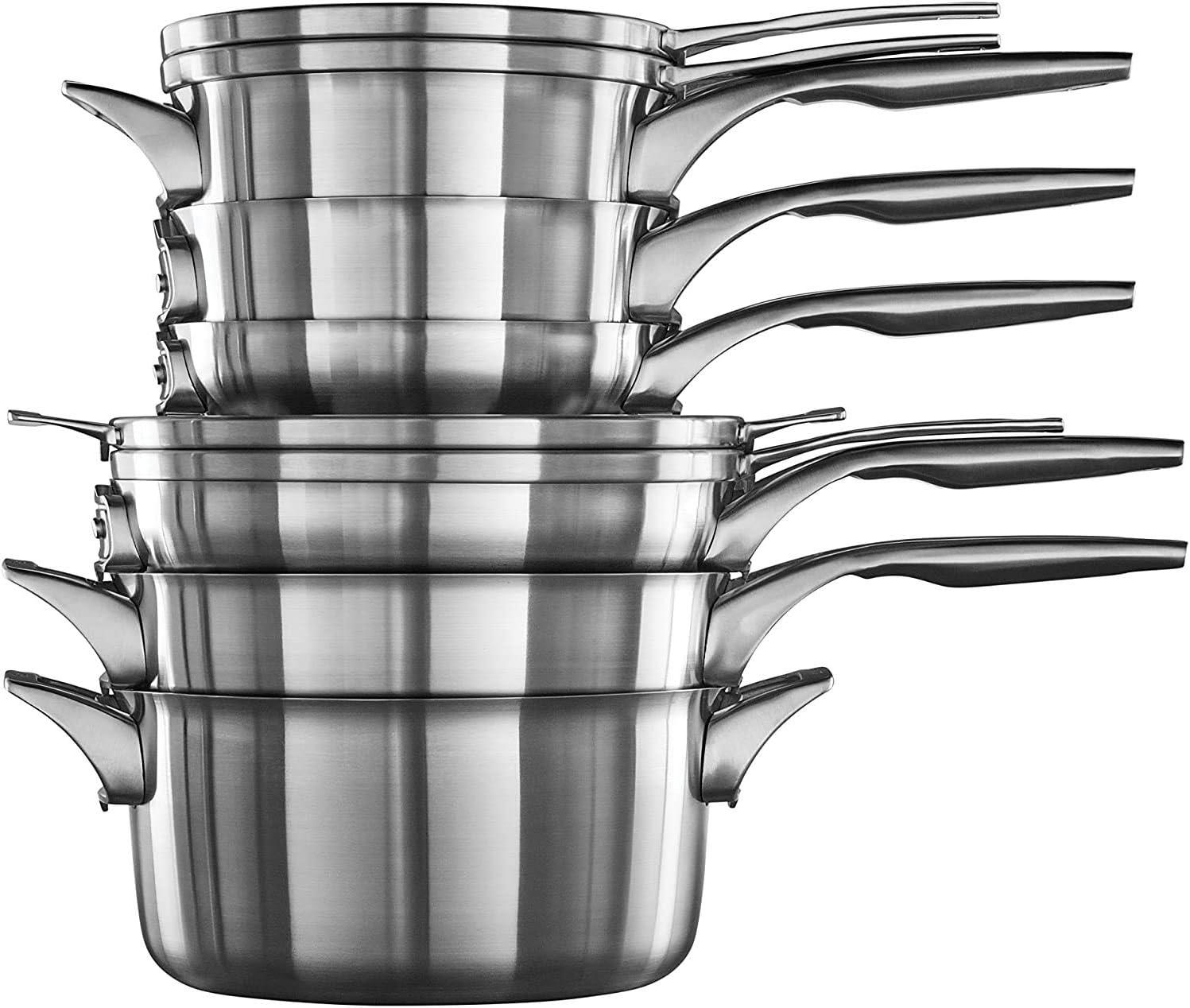 Calphalon ® Premier 10-Piece Space-Saving Stainless Steel Cookware Set