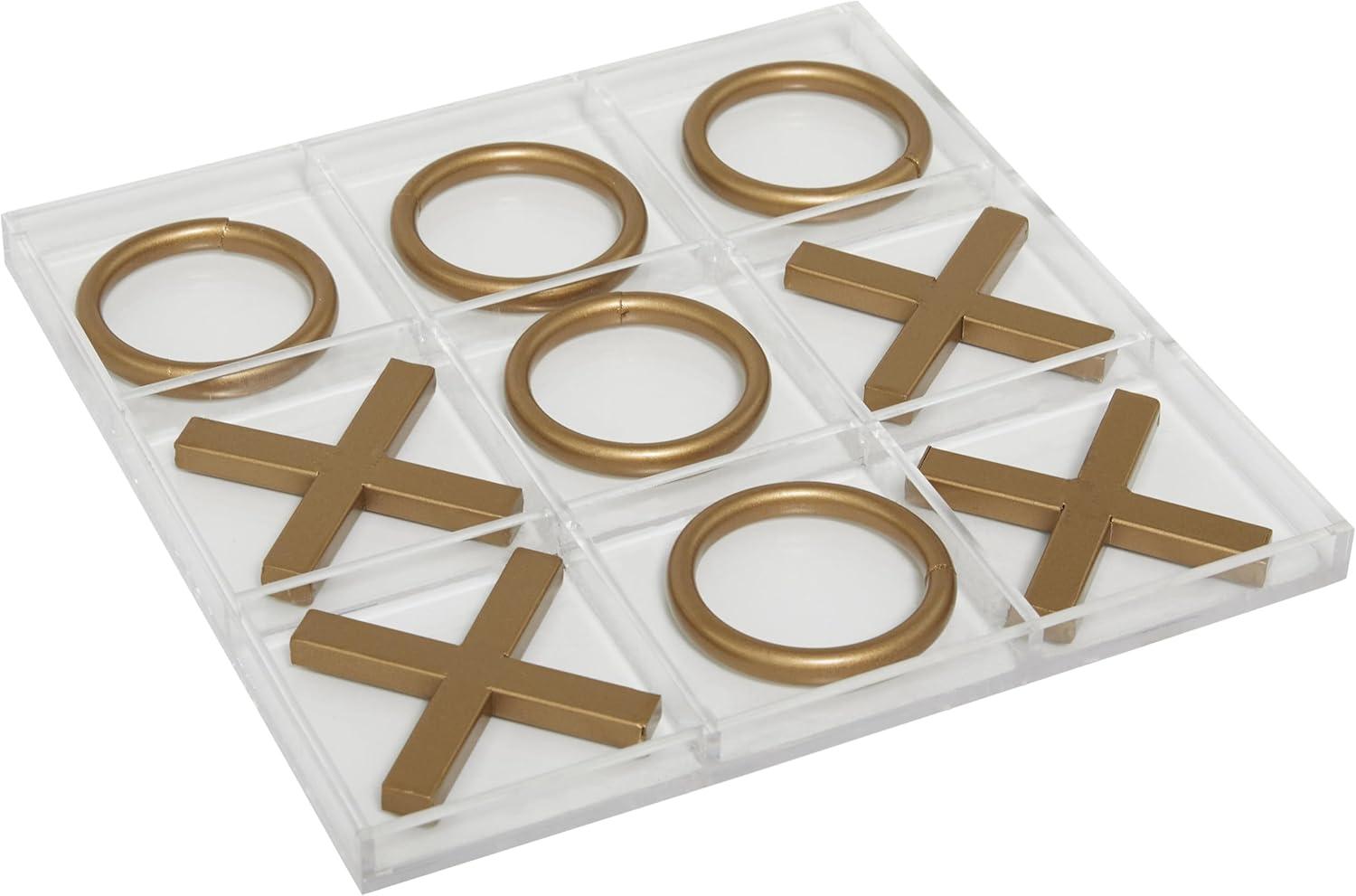 12" Modern Acrylic and Iron Tic Tac Toe Set - Olivia & May