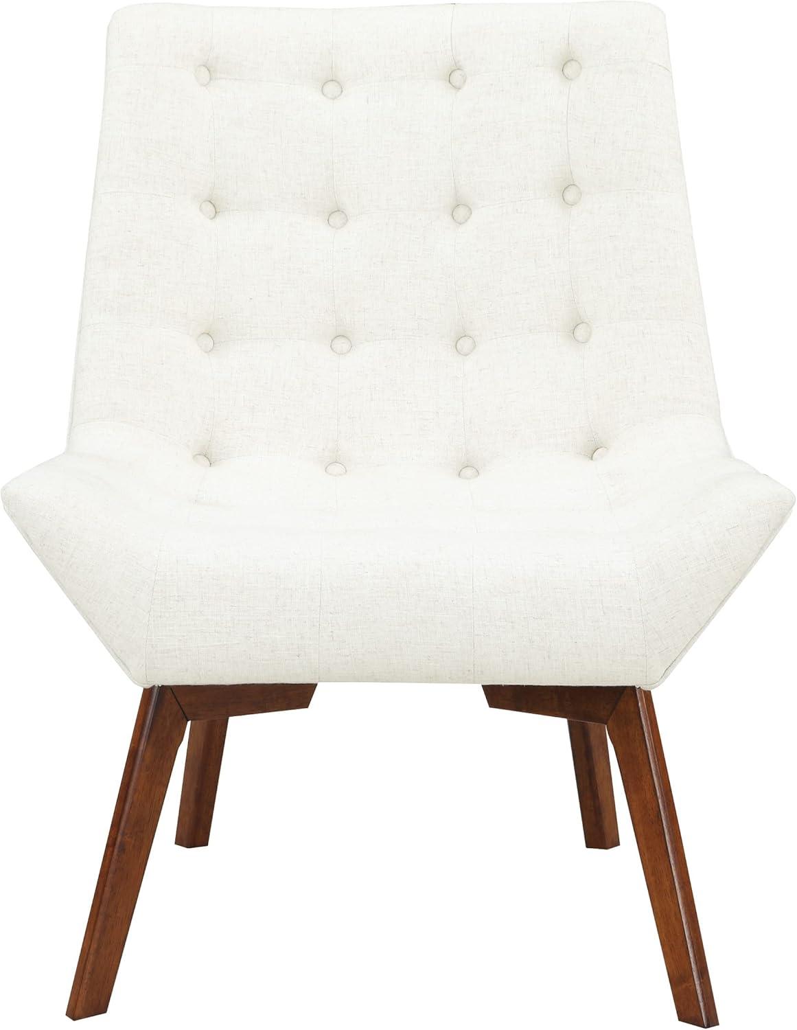 OSP Home Furnishings Shelly Tufted Chair in Linen Fabric with Coffee Legs K/D