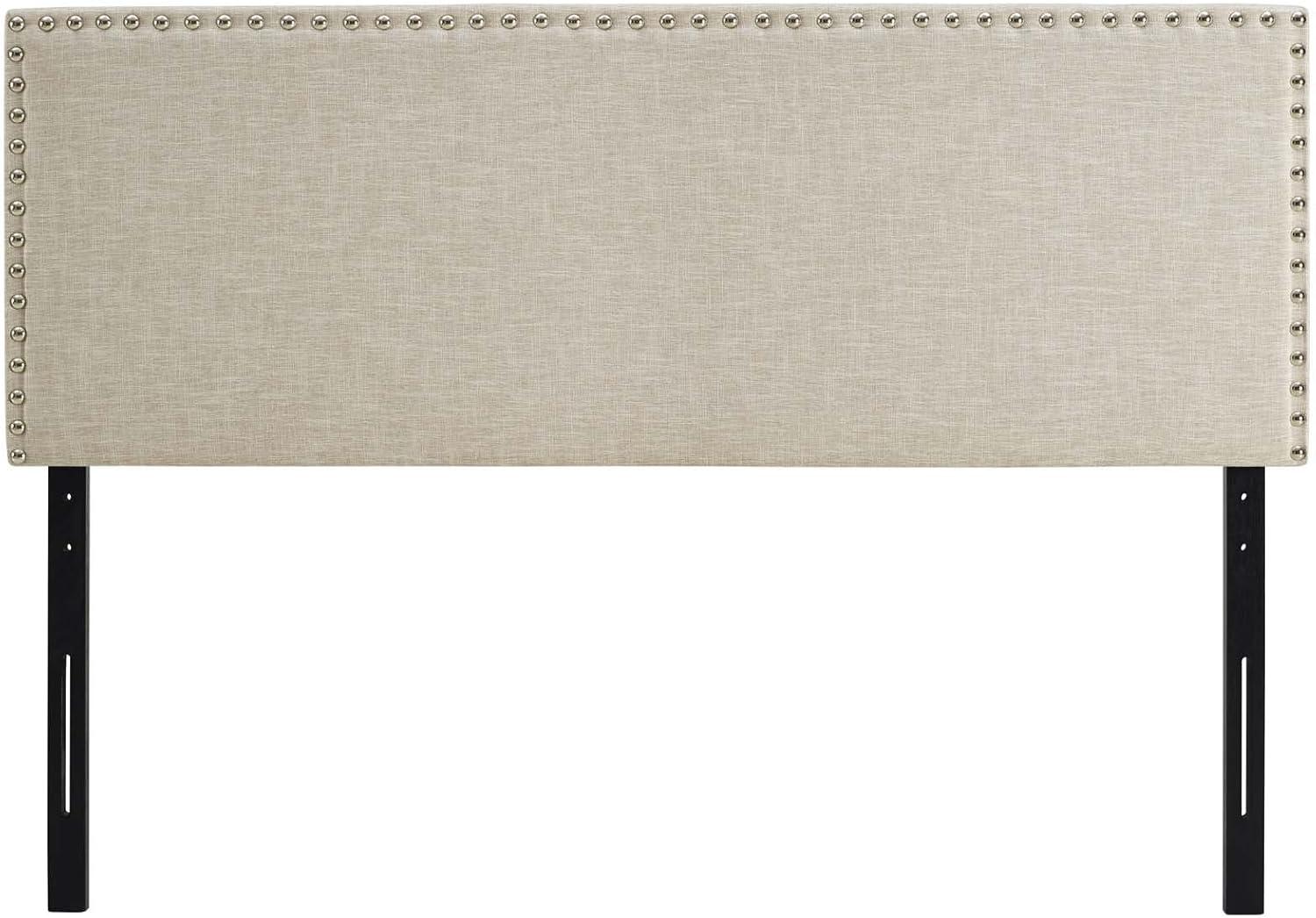 Modway Region Nailhead Queen Upholstered Headboard in Ivory
