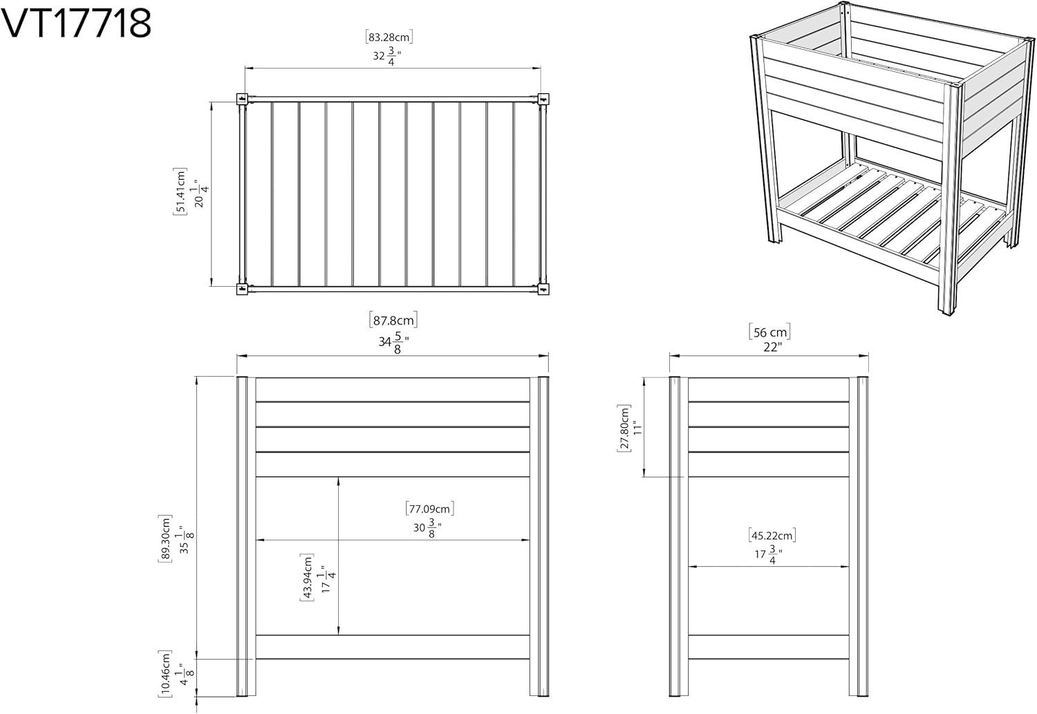 Mezza 42" Cedar Raised Herb Garden Bed with Black Aluminum Posts