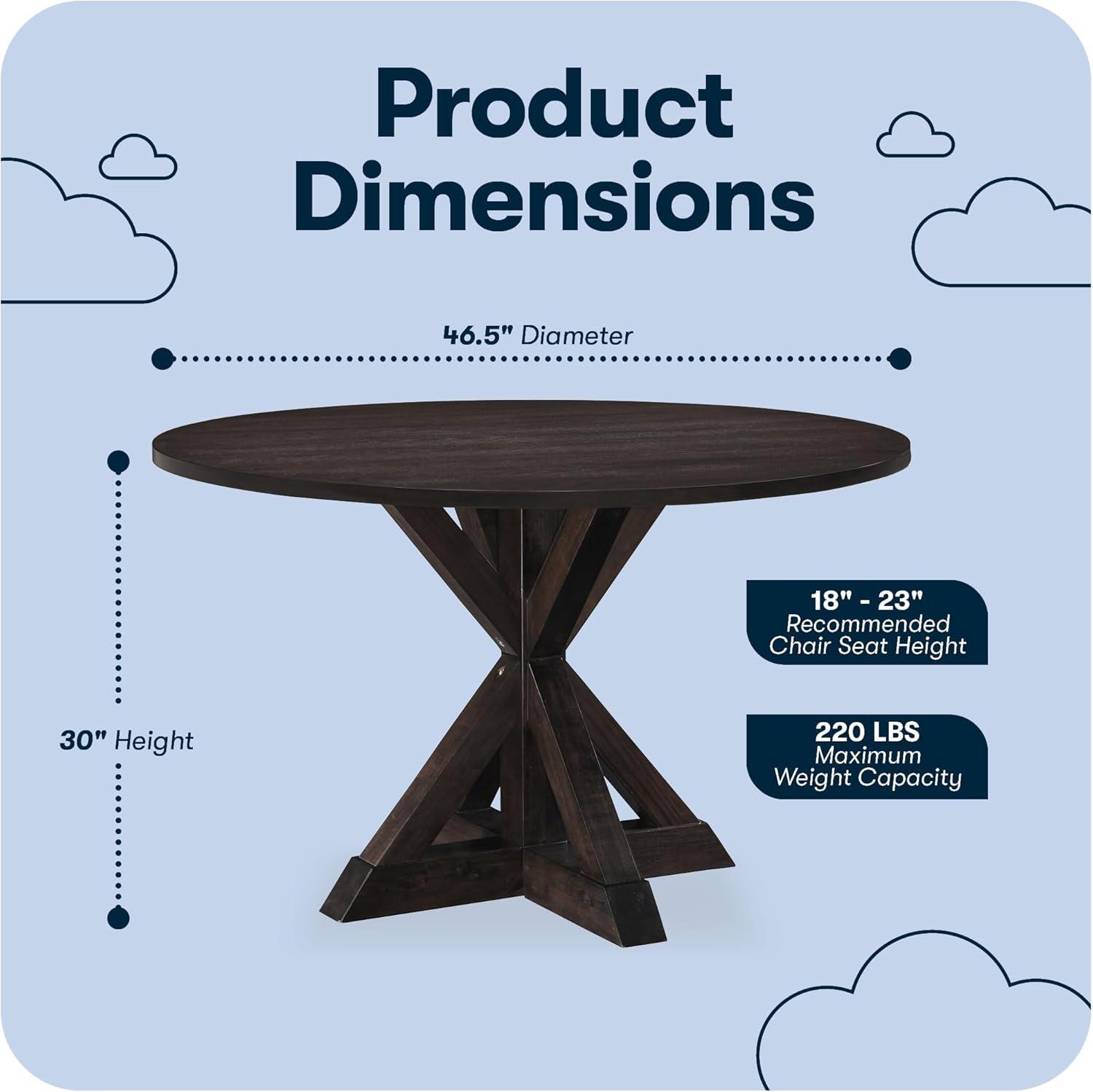 Finch Alfred Round Solid Wood Rustic Dining Table & Reviews | Wayfair
