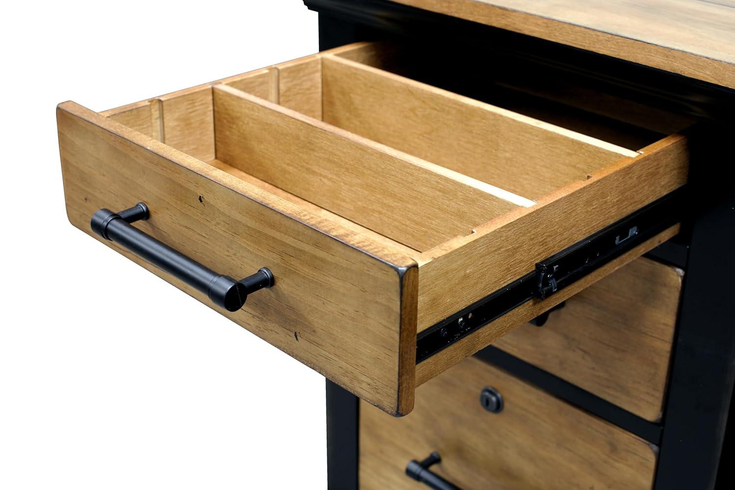 Martin Furniture Toulouse Wood Executive Desk Writing Table Office Desk Black